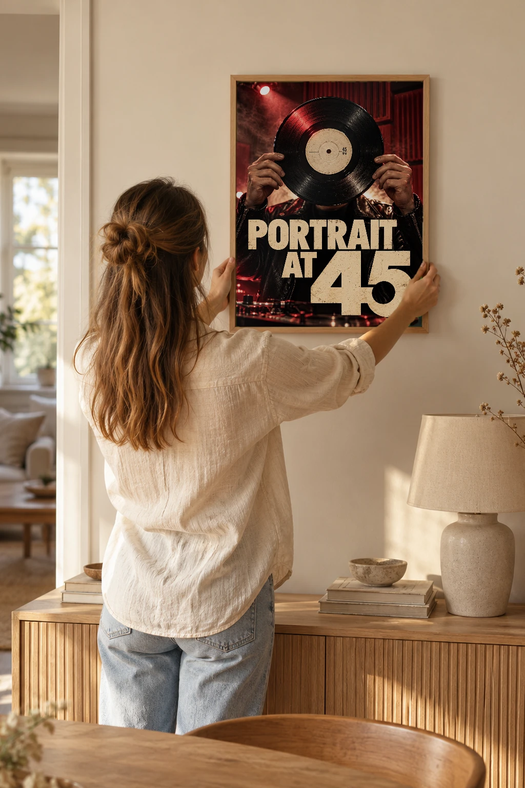 "Portrait at 45" Premium Wooden Framed Poster