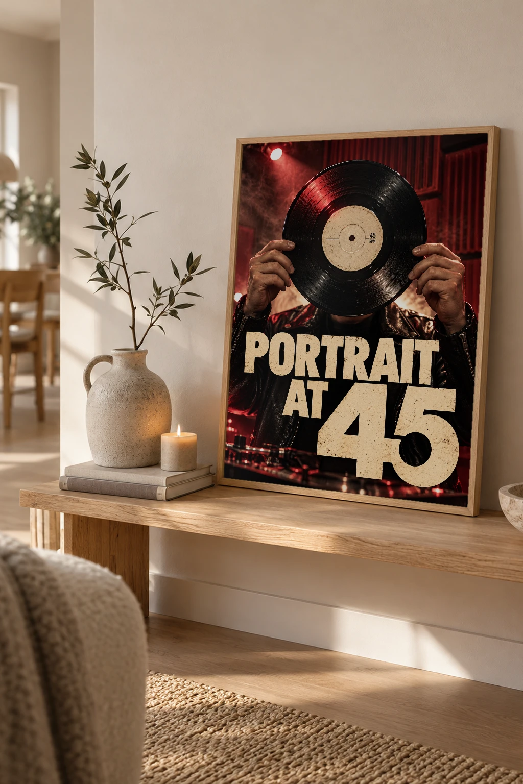 "Portrait at 45" Premium Wooden Framed Poster