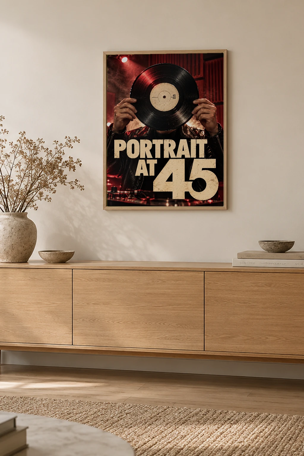 "Portrait at 45" Premium Wooden Framed Poster