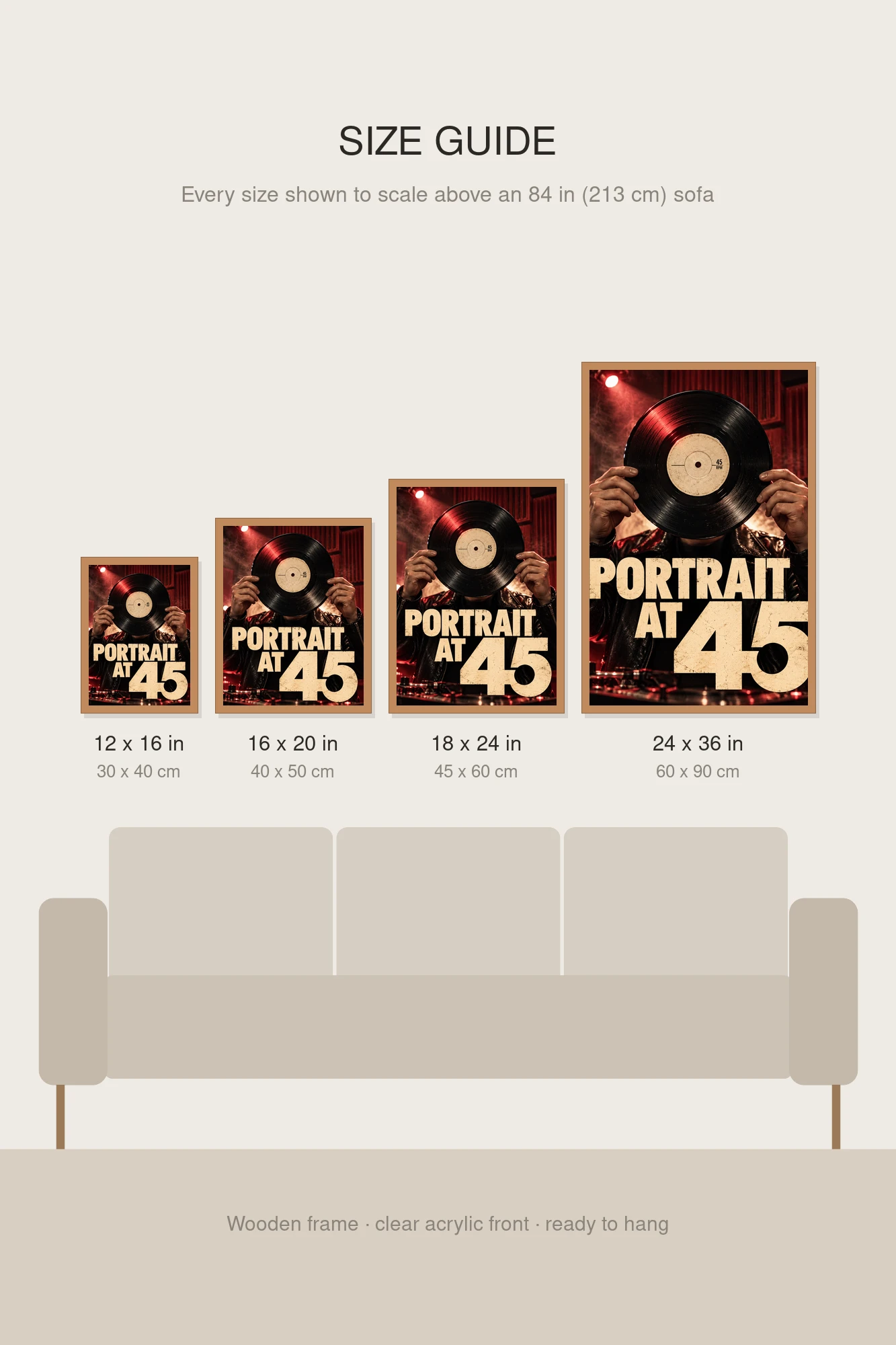"Portrait at 45" Premium Wooden Framed Poster