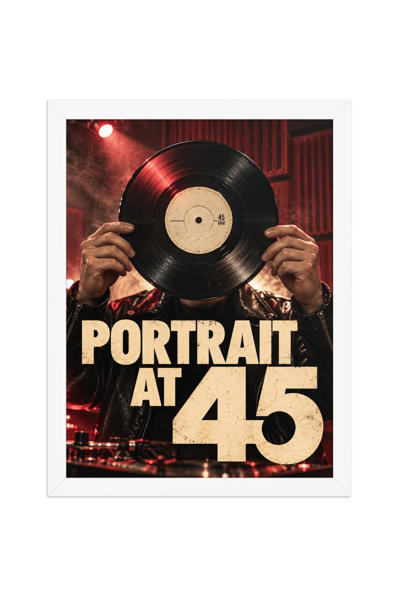 "Portrait at 45" Premium Wooden Framed Poster