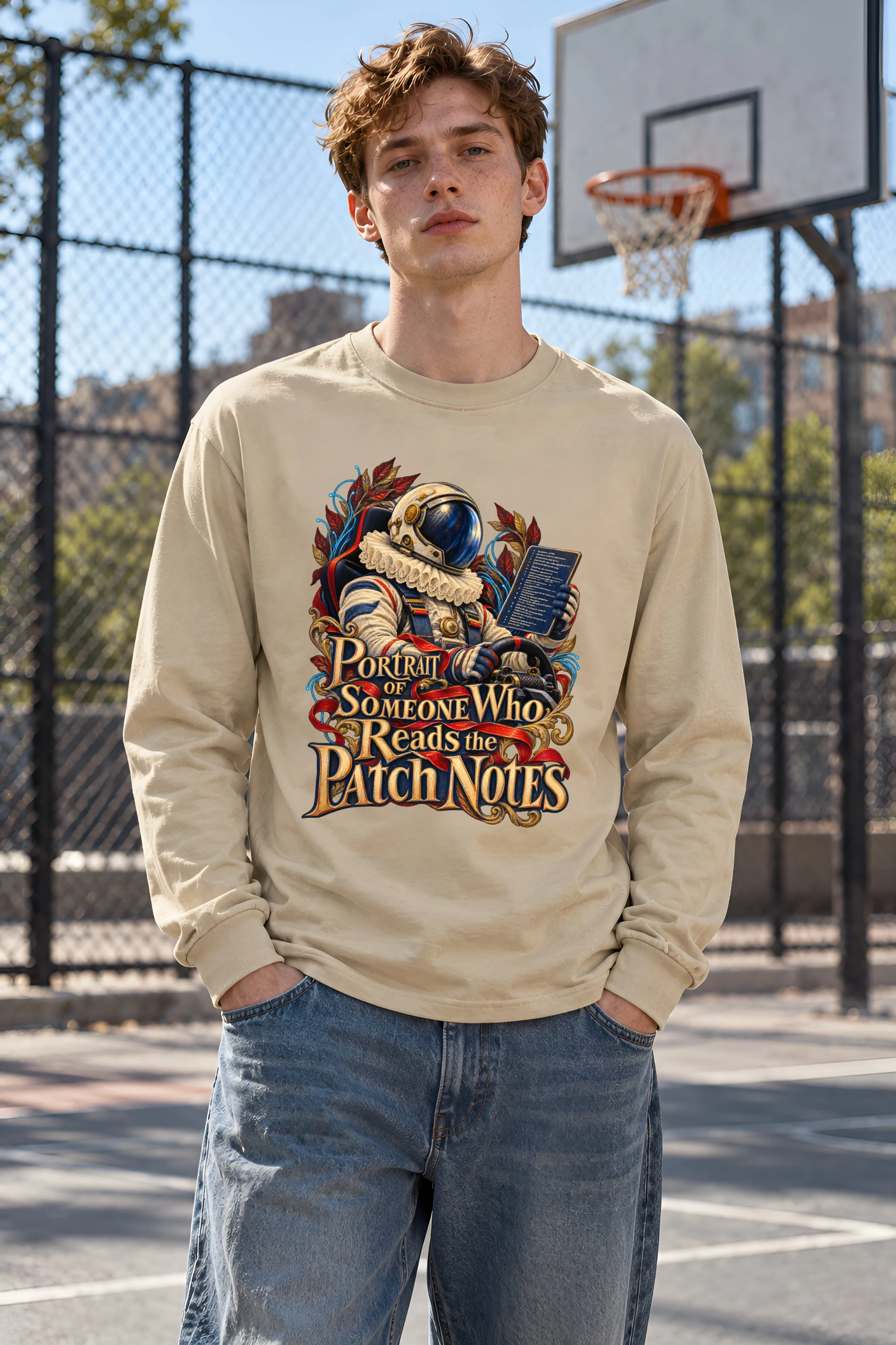 "Portrait of Someone Who Reads the Patch Notes" Unisex Longsleeve T-shirt