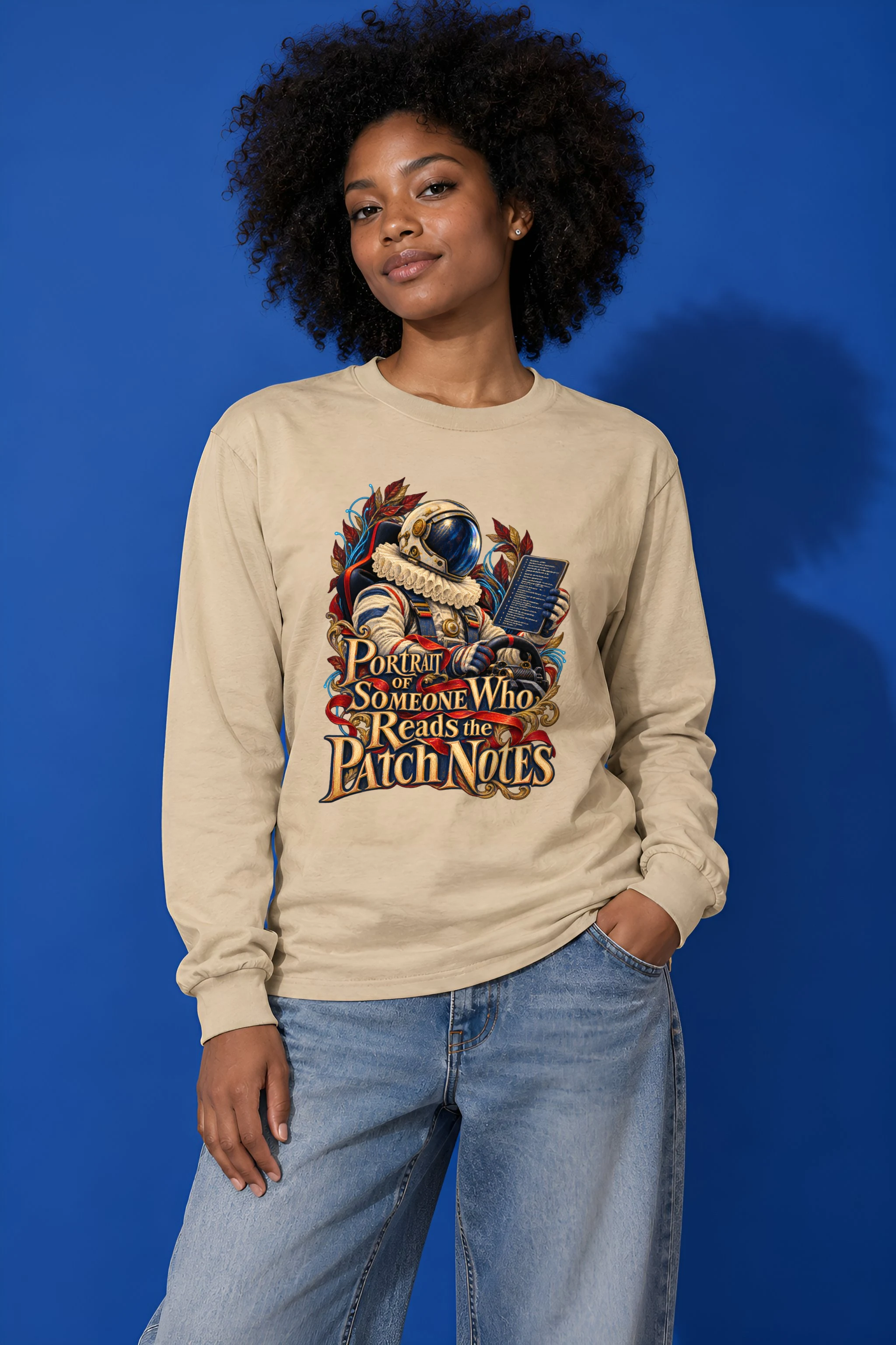 "Portrait of Someone Who Reads the Patch Notes" Unisex Longsleeve T-shirt
