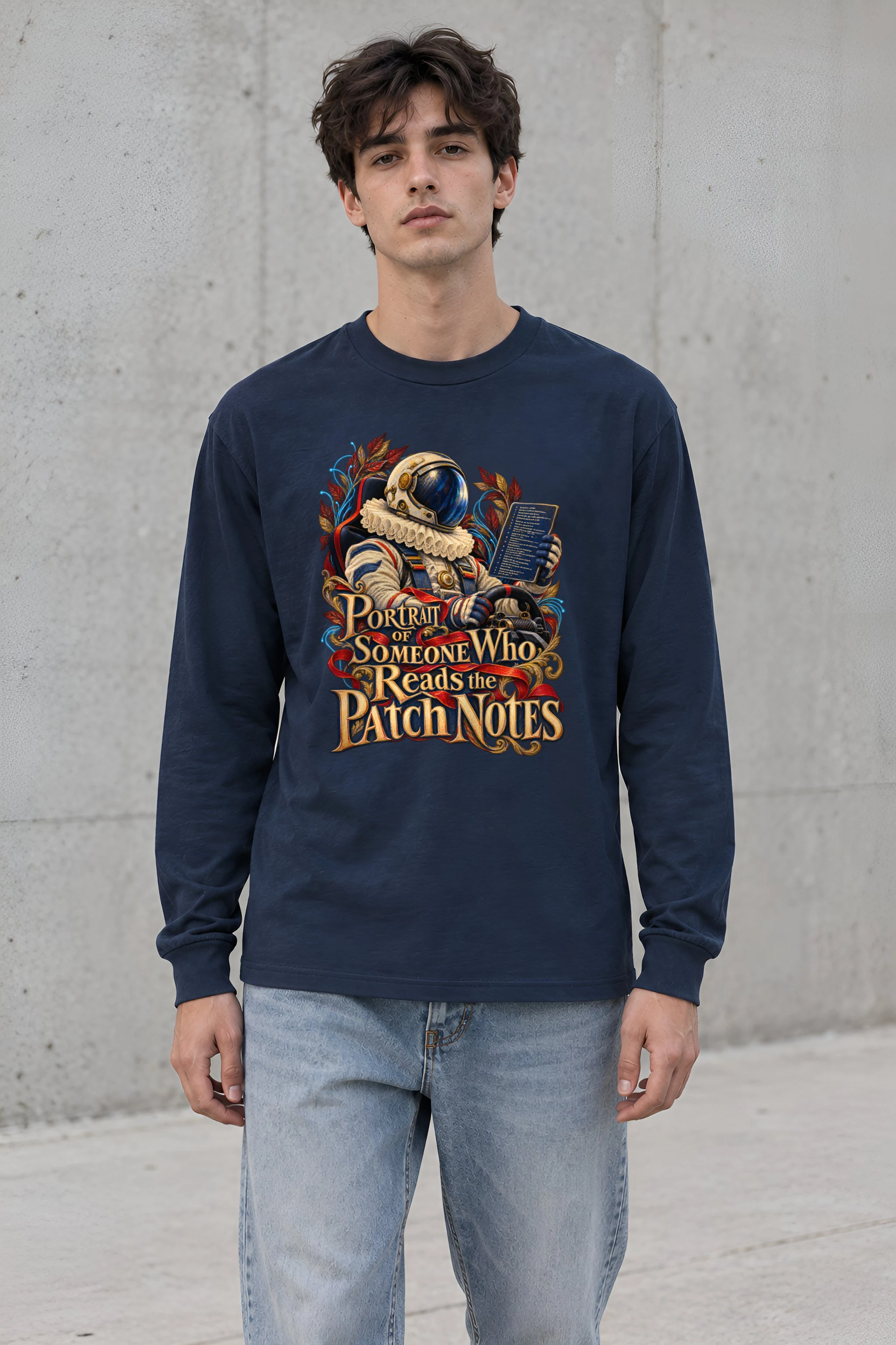 "Portrait of Someone Who Reads the Patch Notes" Unisex Longsleeve T-shirt