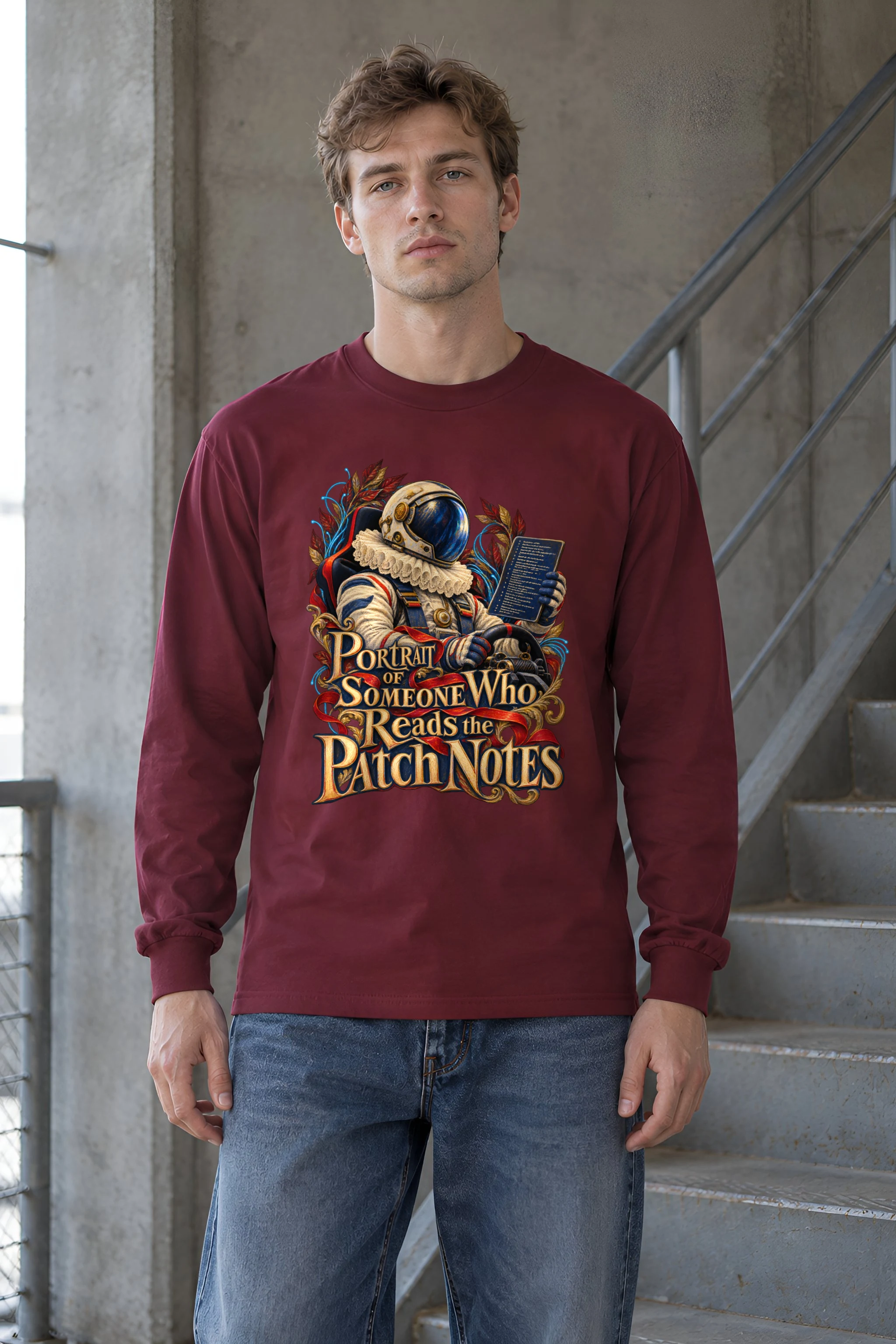 "Portrait of Someone Who Reads the Patch Notes" Unisex Longsleeve T-shirt