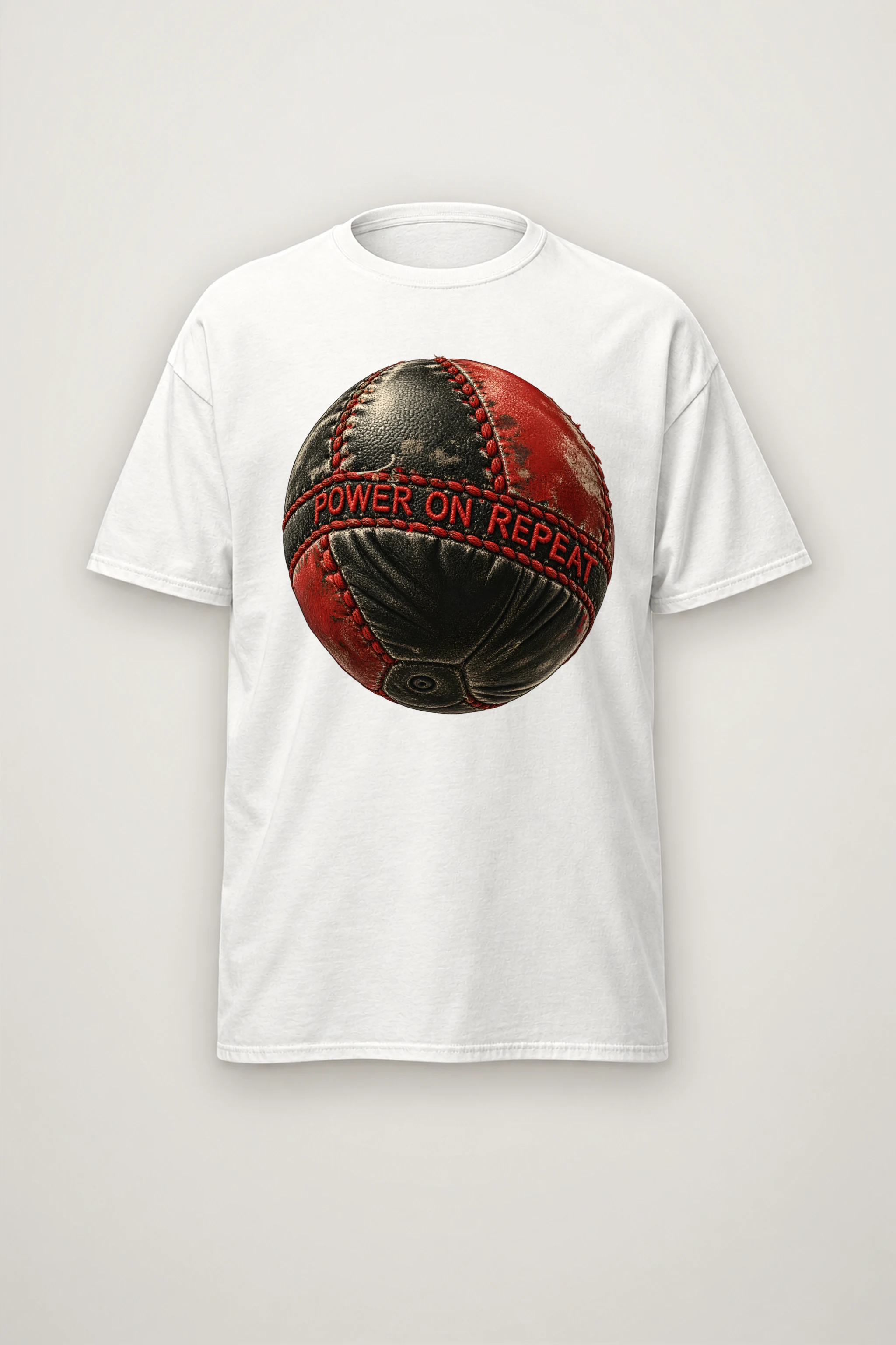 "Power on Repeat" Heavyweight Unisex Crewneck T-shirt