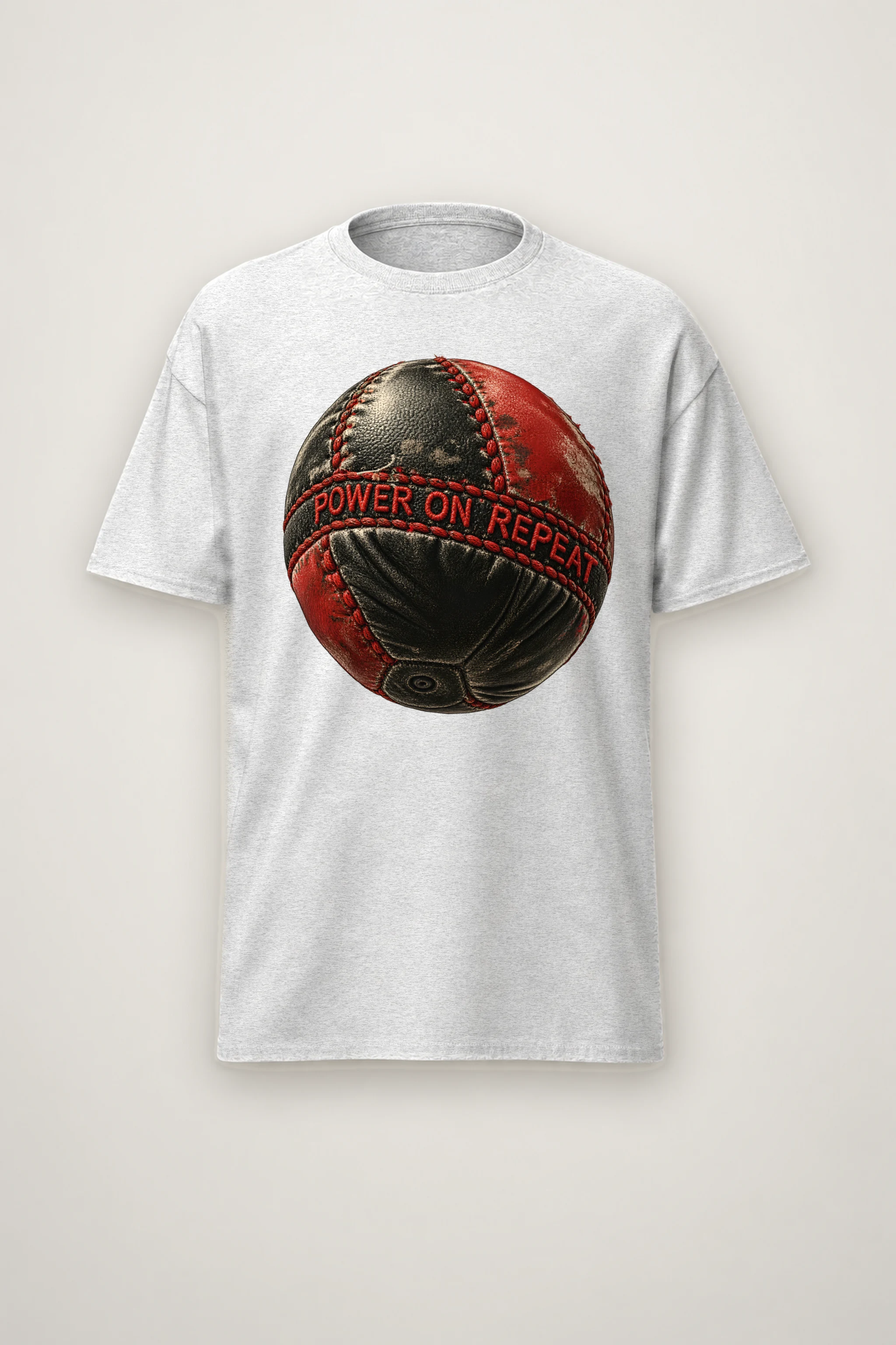 "Power on Repeat" Heavyweight Unisex Crewneck T-shirt