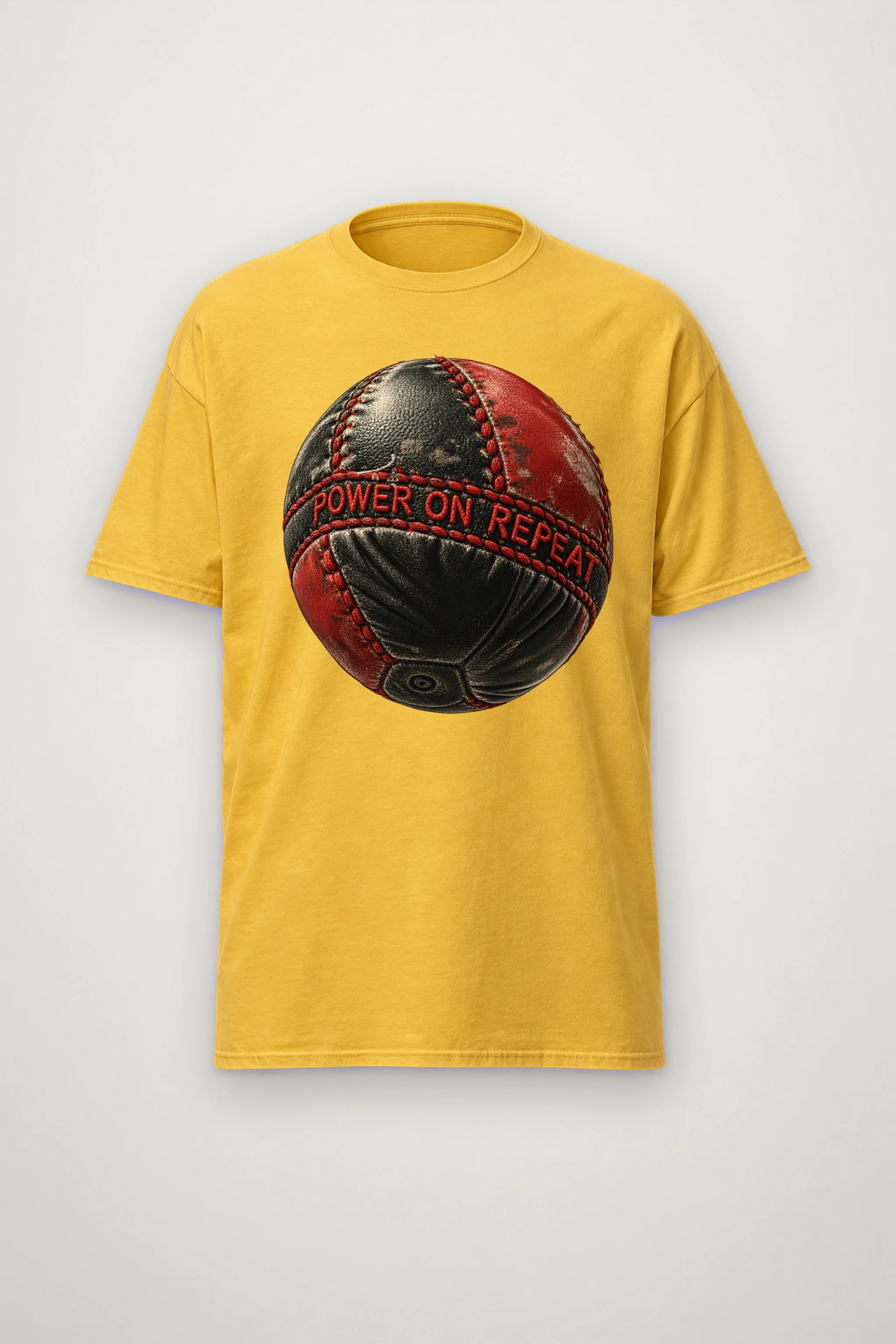 "Power on Repeat" Heavyweight Unisex Crewneck T-shirt