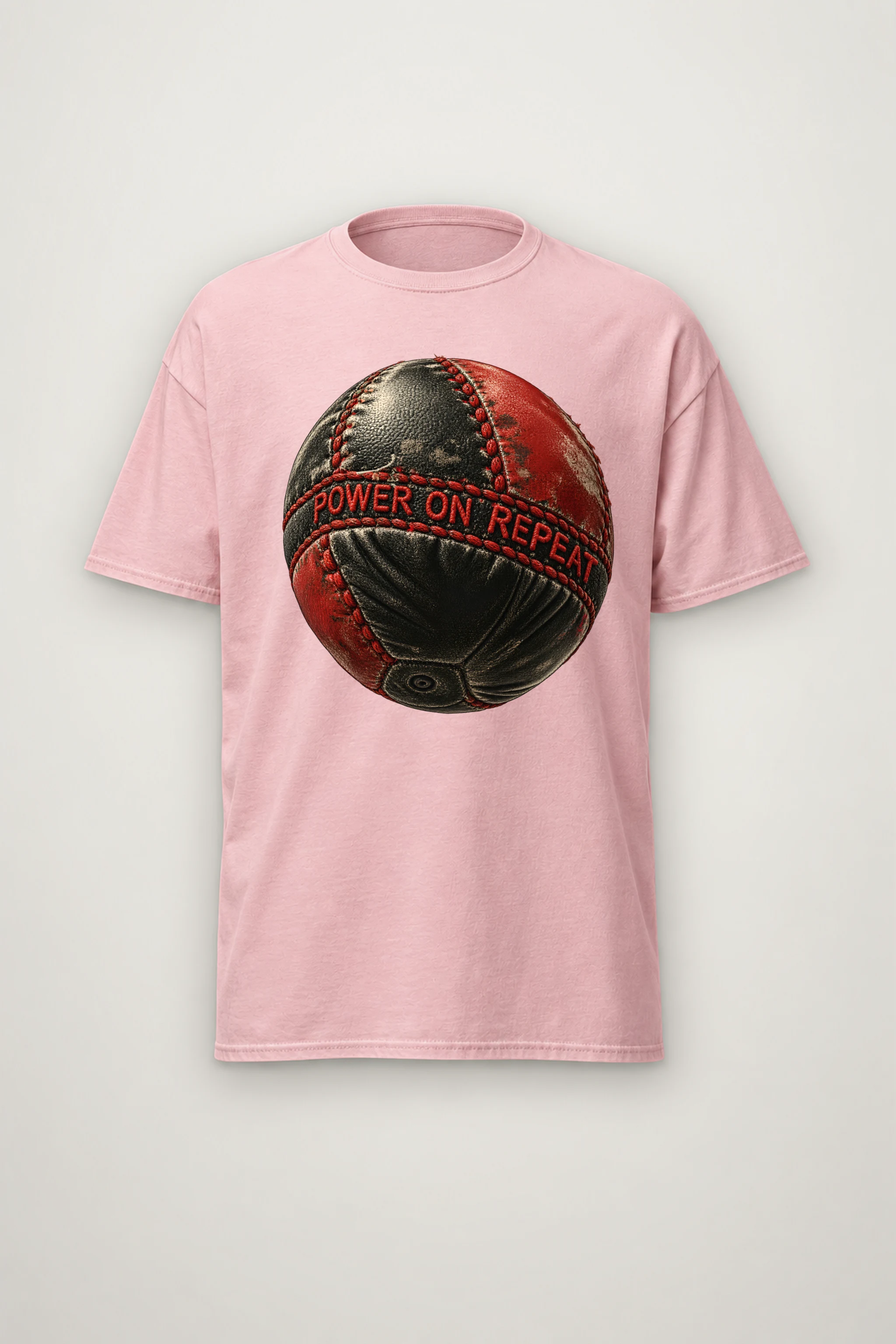 "Power on Repeat" Heavyweight Unisex Crewneck T-shirt