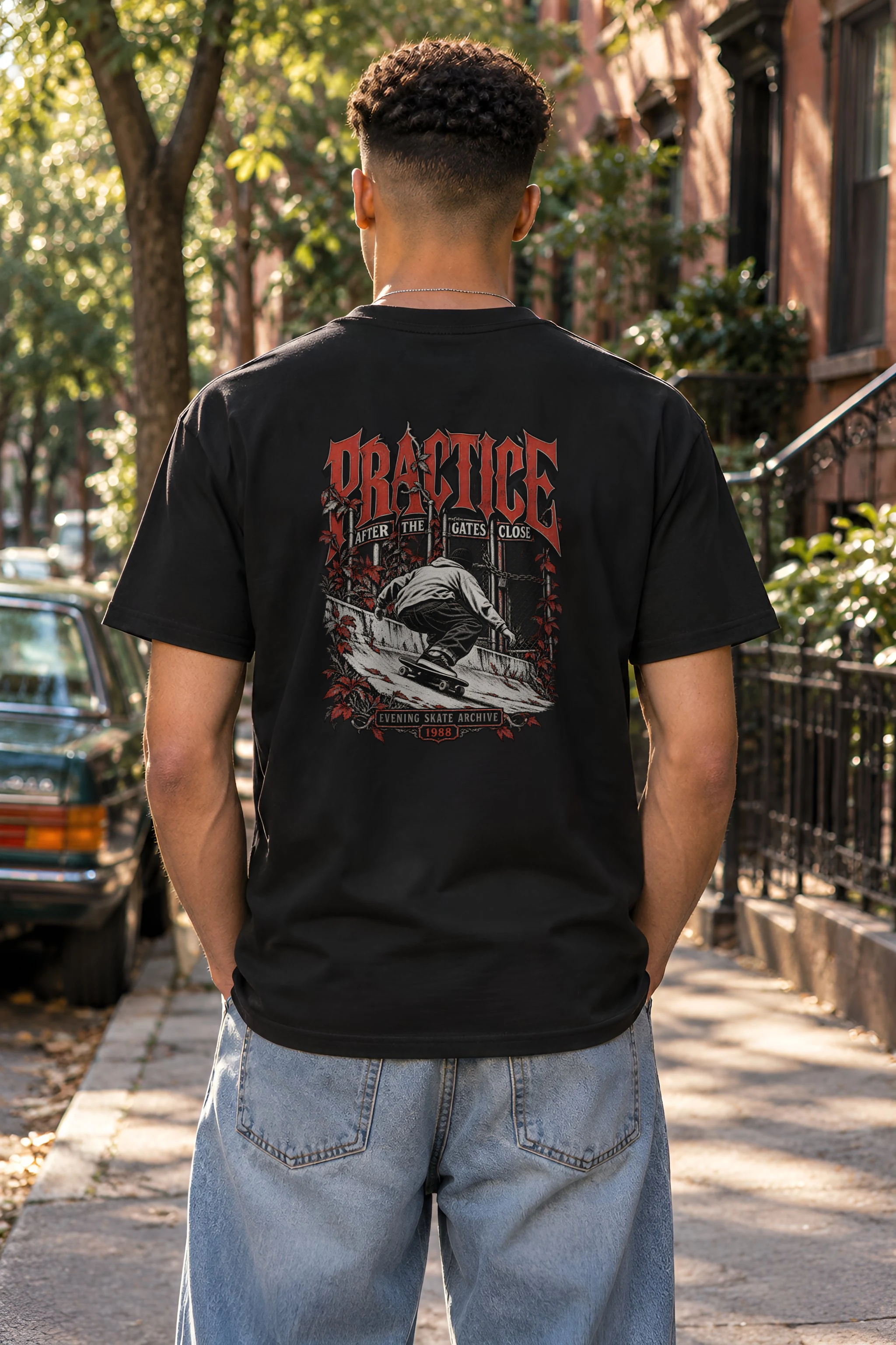"Practice After the Gates Close" Heavyweight Unisex Crewneck T-shirt