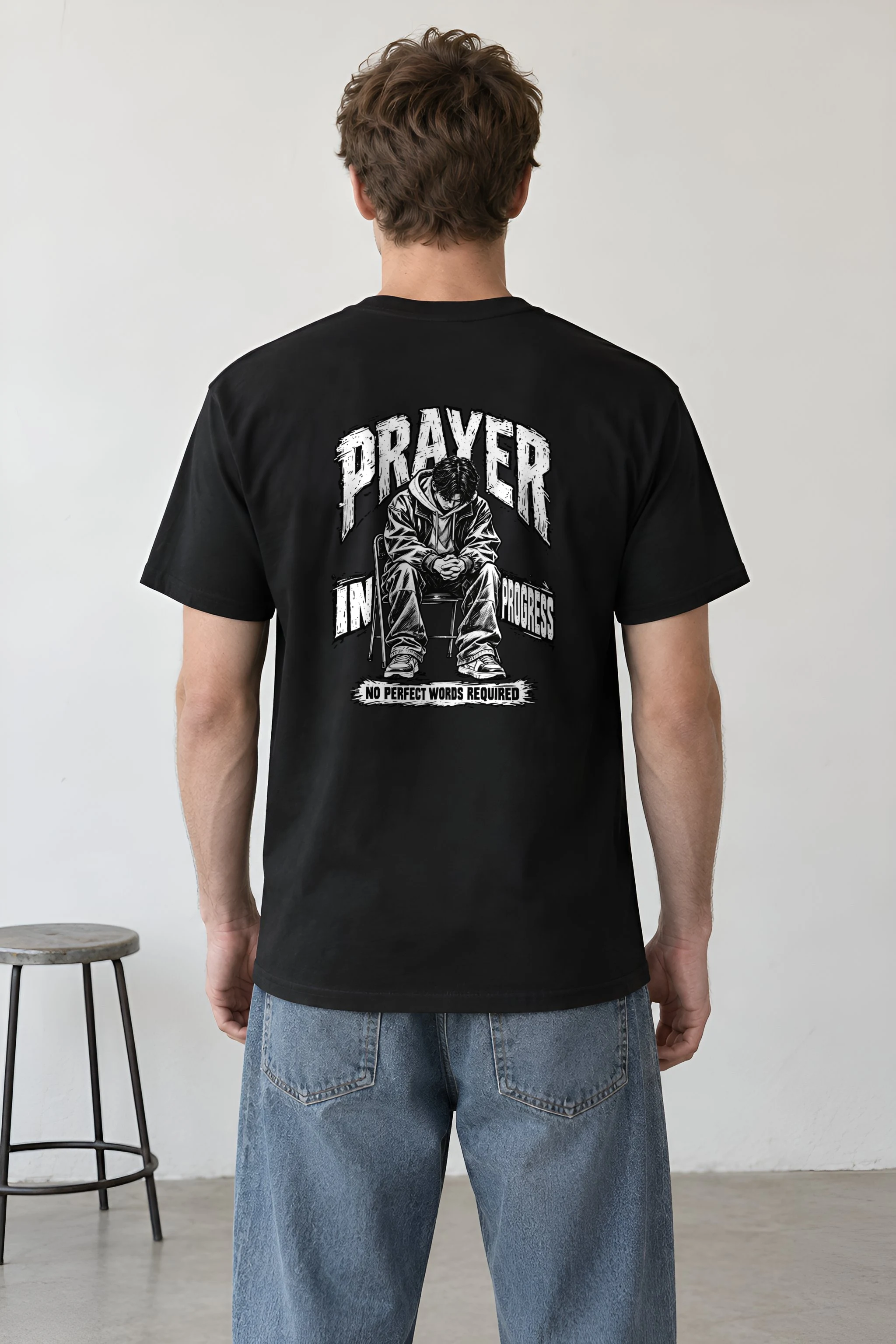 "Prayer in Progress" Heavyweight Unisex Crewneck T-shirt