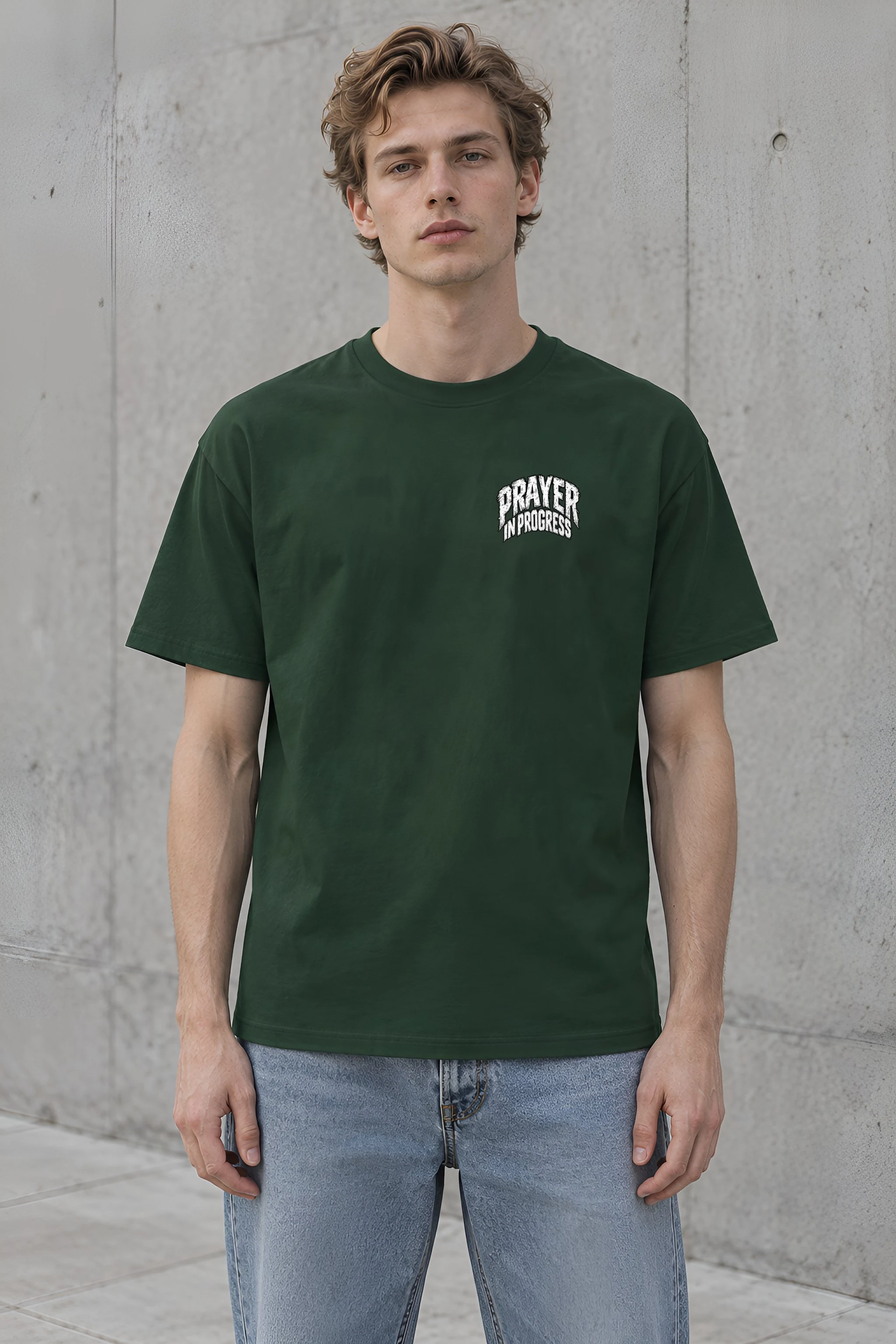 "Prayer in Progress" Heavyweight Unisex Crewneck T-shirt