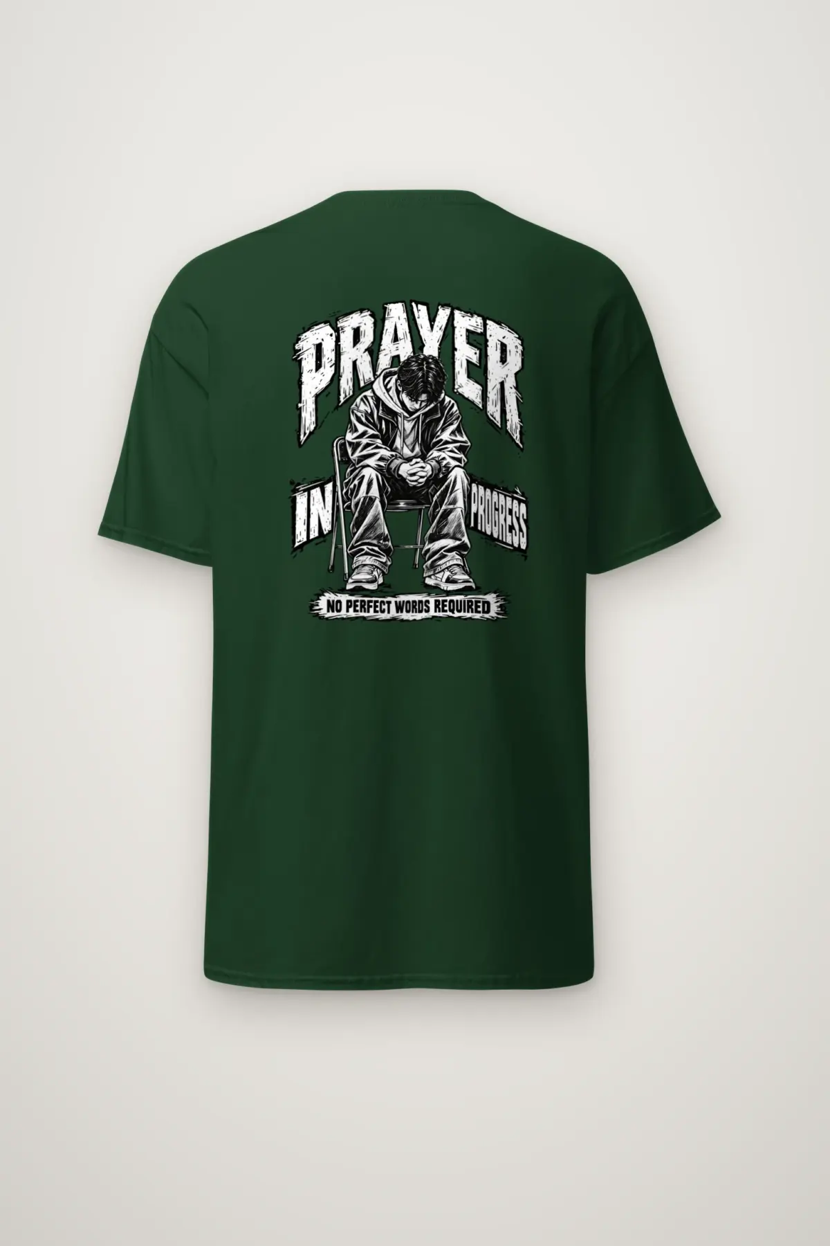 "Prayer in Progress" Heavyweight Unisex Crewneck T-shirt