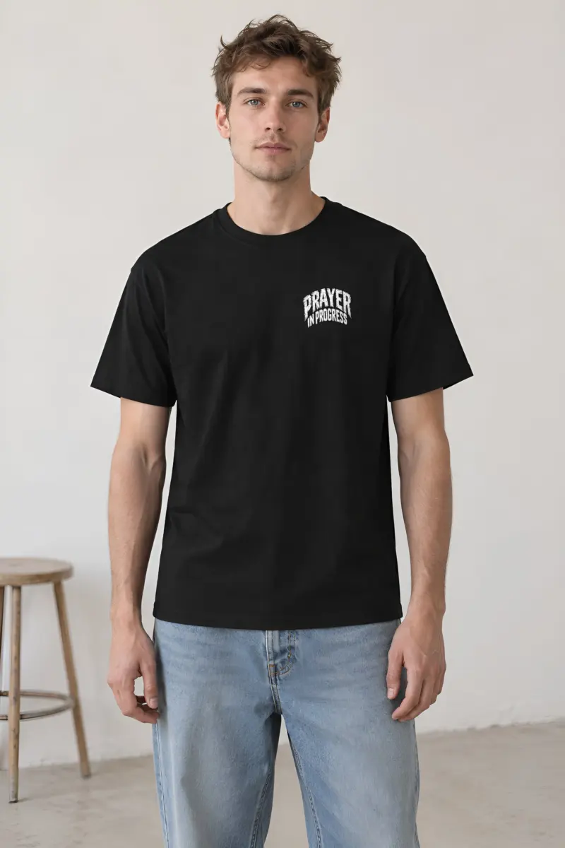 "Prayer in Progress" Heavyweight Unisex Crewneck T-shirt