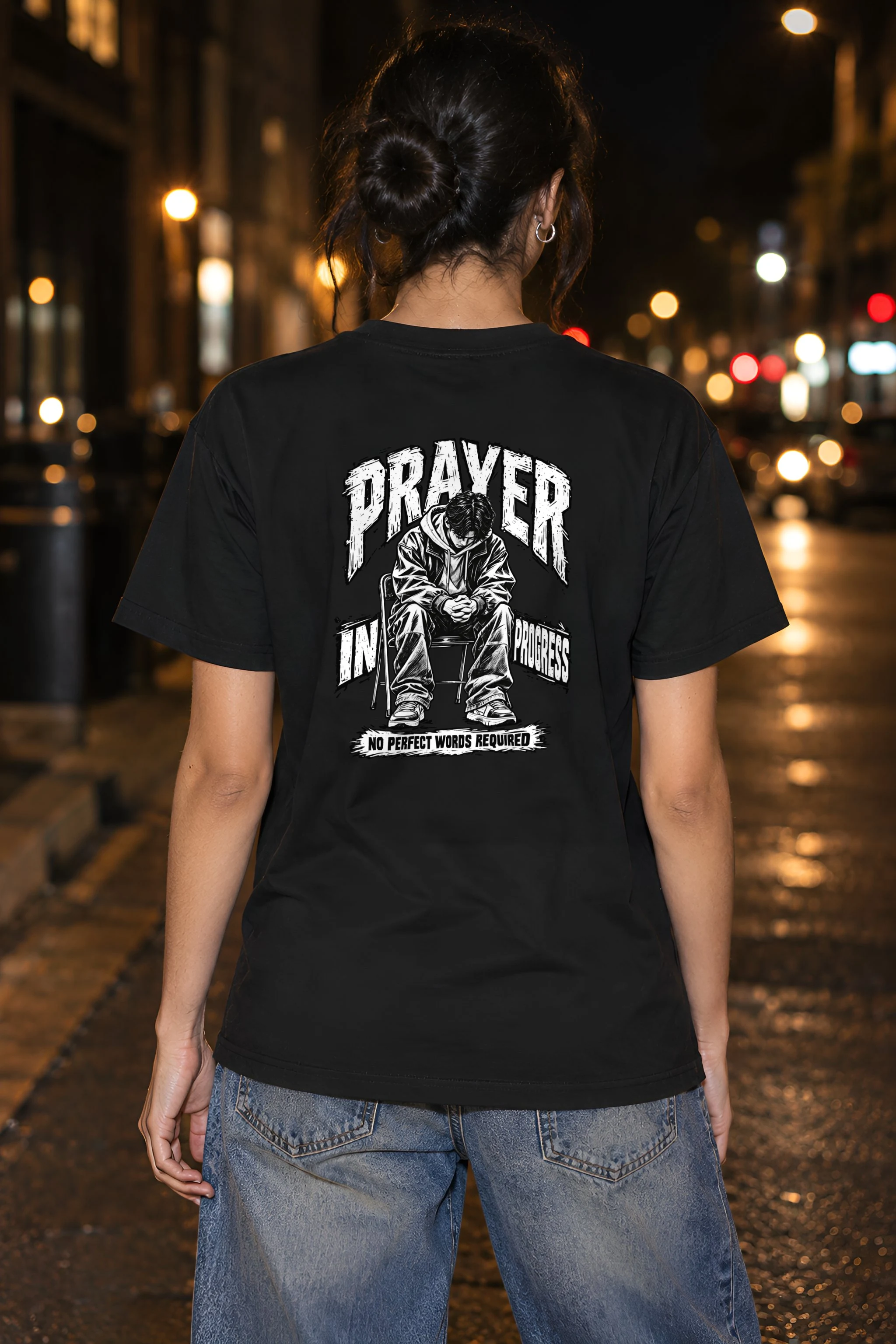 "Prayer in Progress" Heavyweight Unisex Crewneck T-shirt