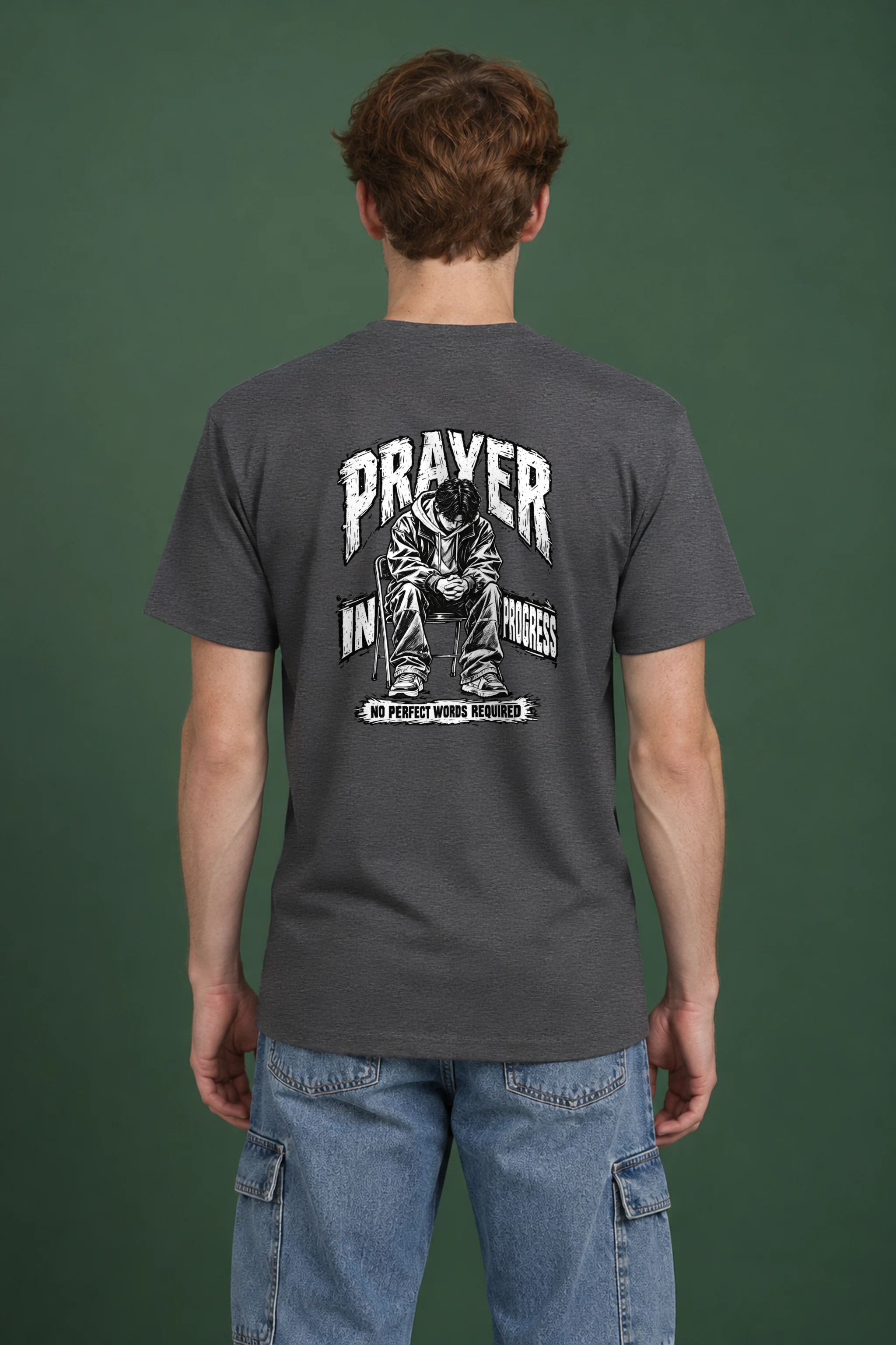 "Prayer in Progress" Heavyweight Unisex Crewneck T-shirt