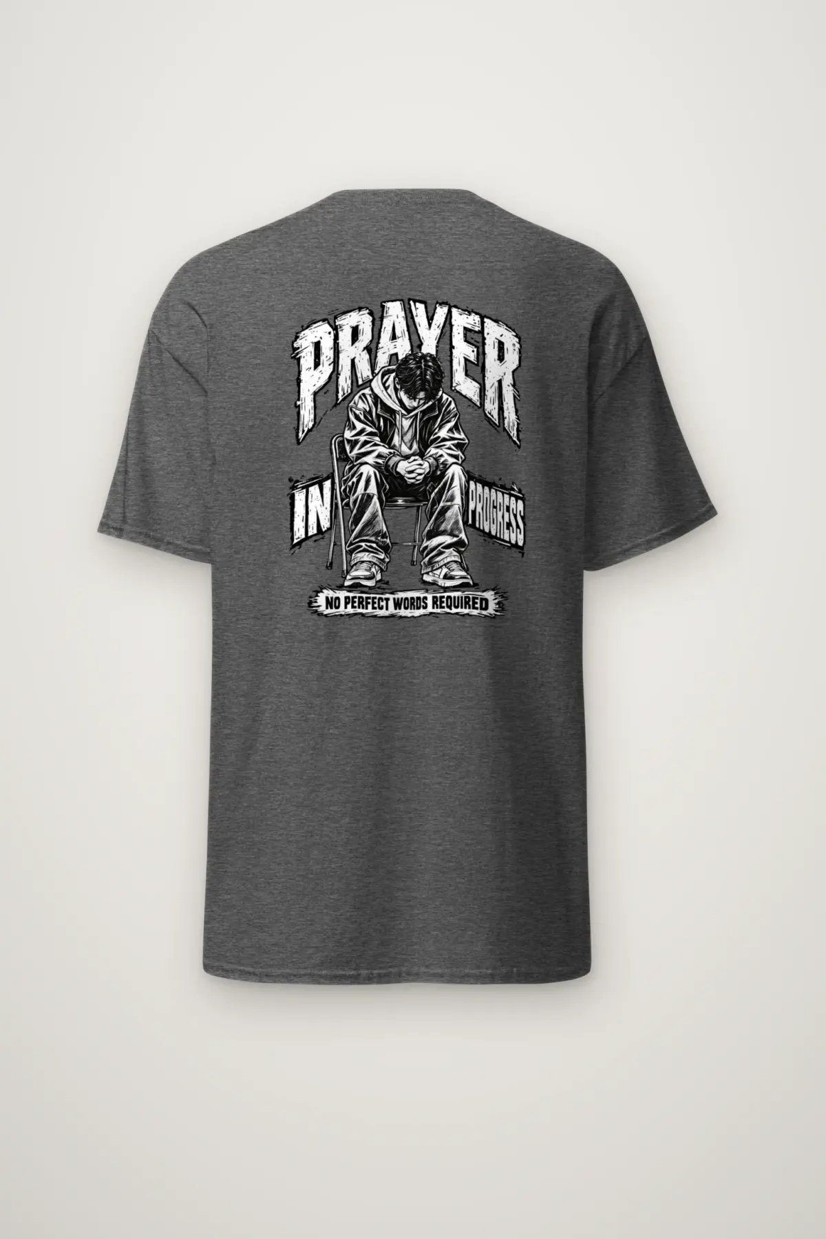 "Prayer in Progress" Heavyweight Unisex Crewneck T-shirt