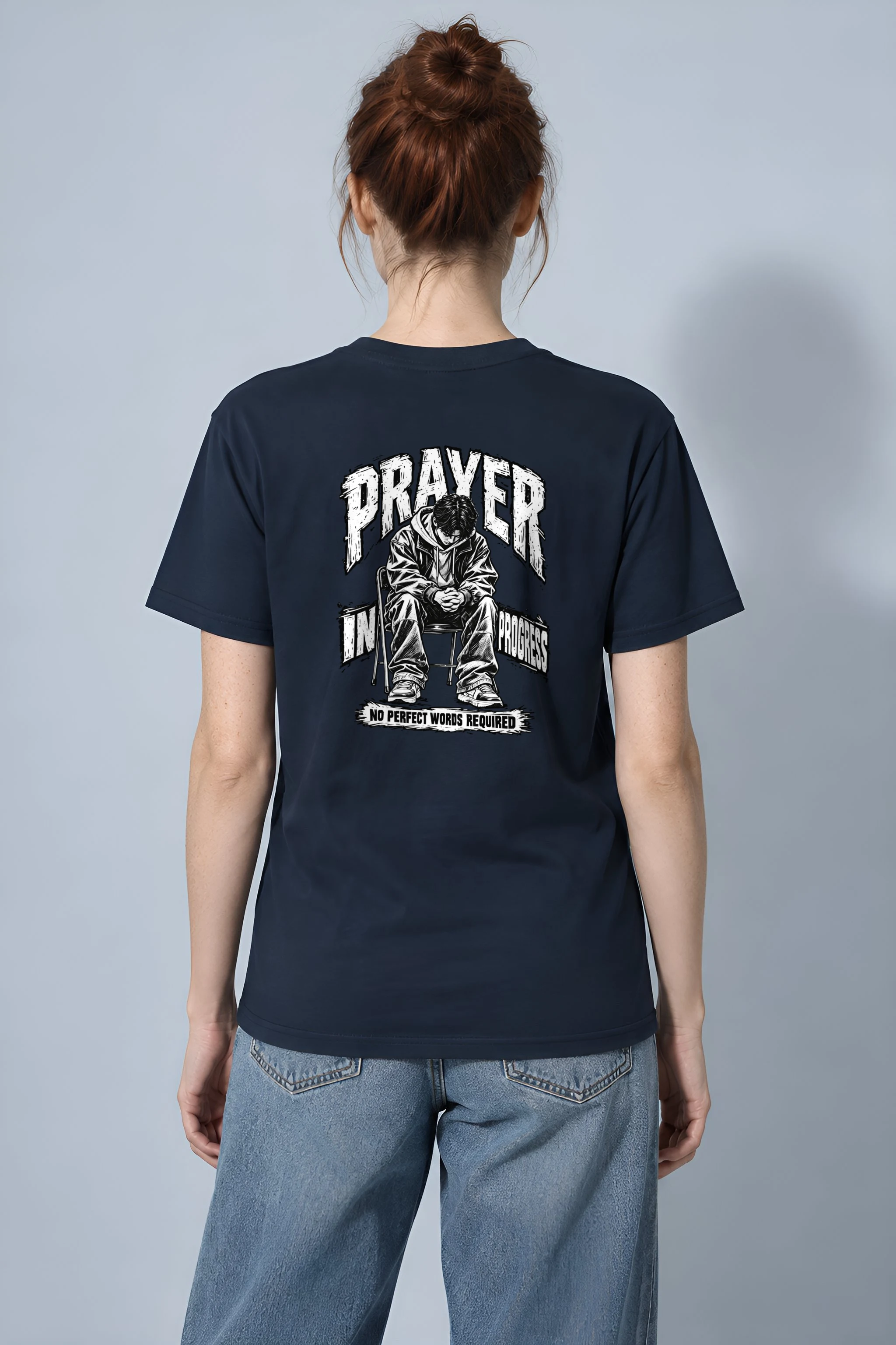 "Prayer in Progress" Heavyweight Unisex Crewneck T-shirt