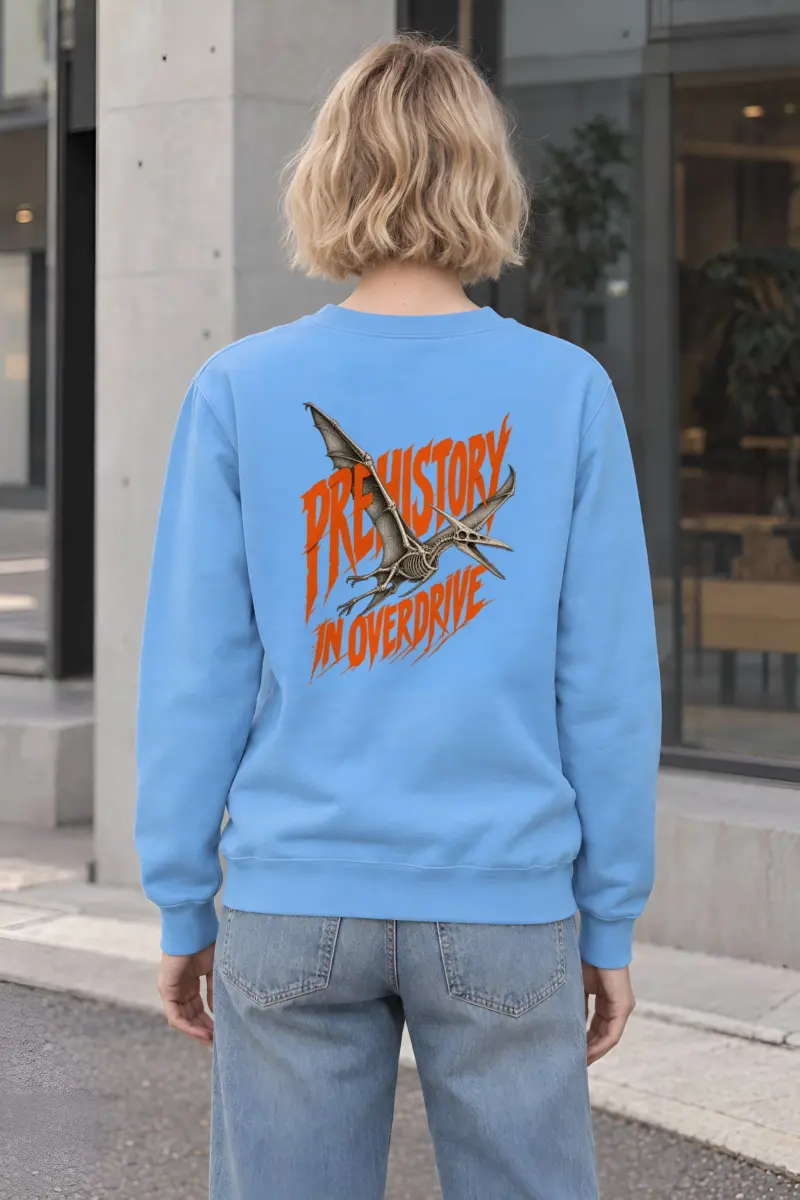 “Prehistory in Overdrive” Heavy Blend Unisex Crewneck Sweatshirt