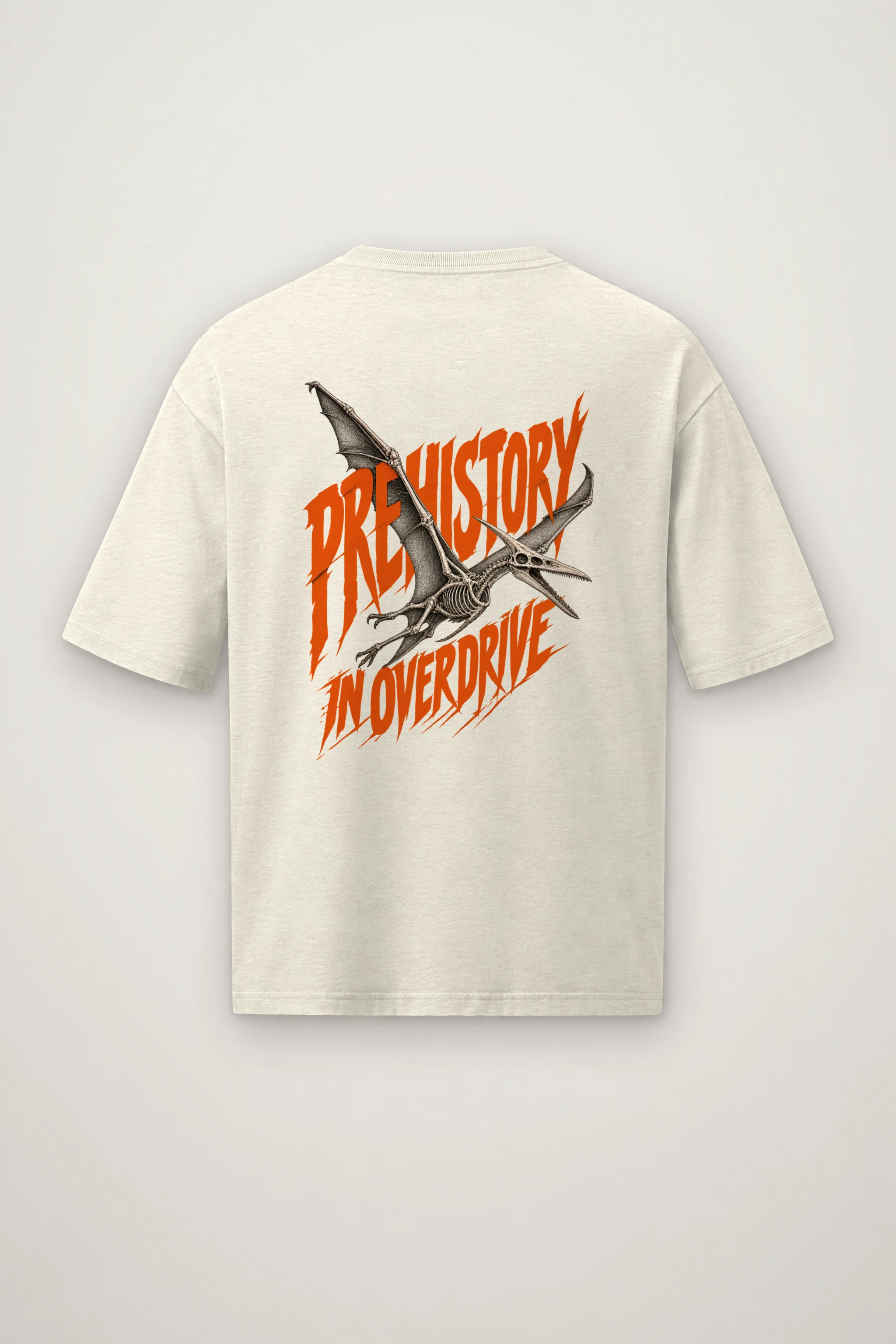 "Prehistory in Overdrive" Men's Oversized Heavyweight Crewneck T-Shirt