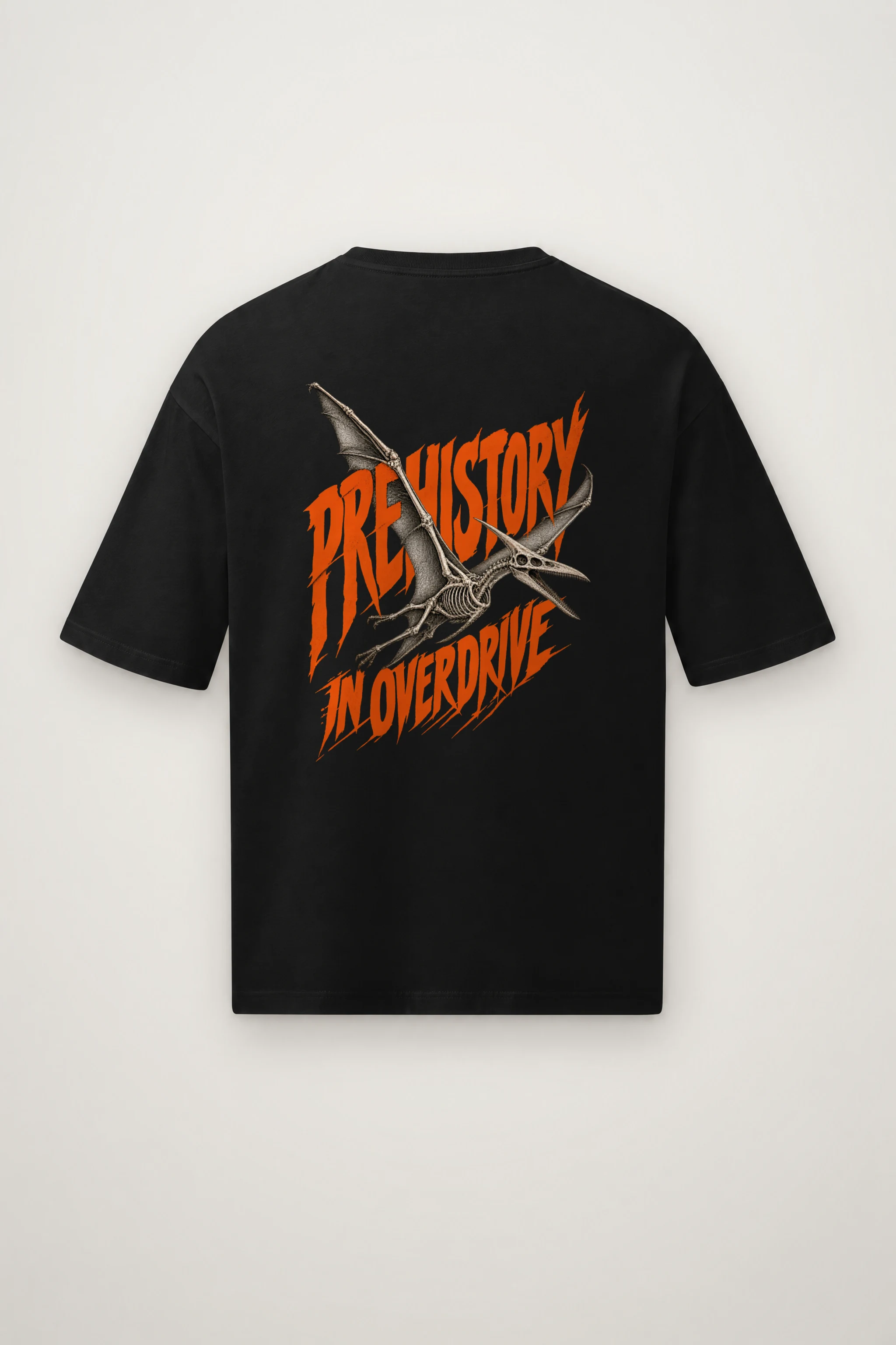 "Prehistory in Overdrive" Men's Oversized Heavyweight Crewneck T-Shirt