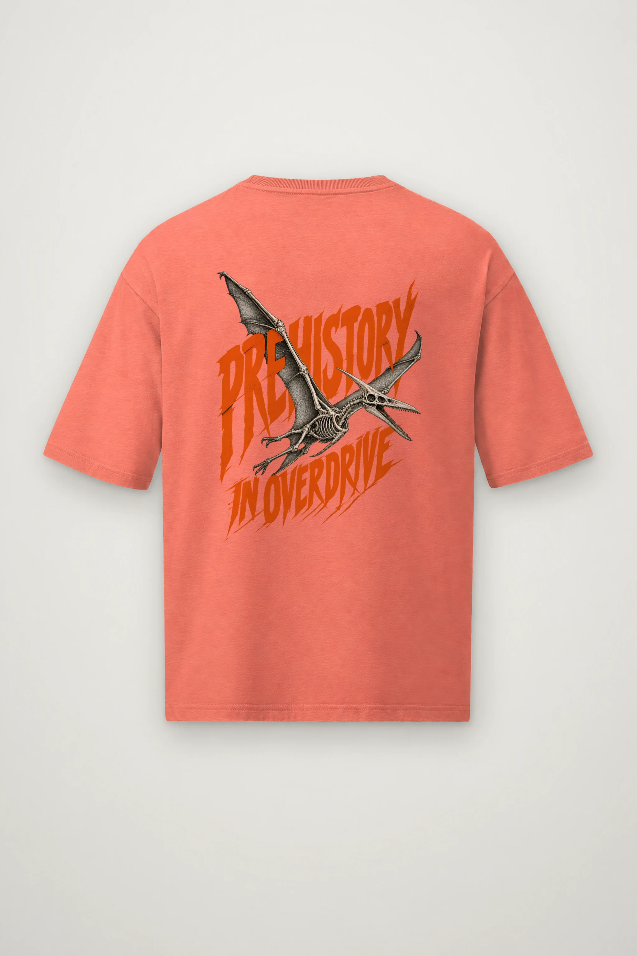 "Prehistory in Overdrive" Men's Oversized Heavyweight Crewneck T-Shirt