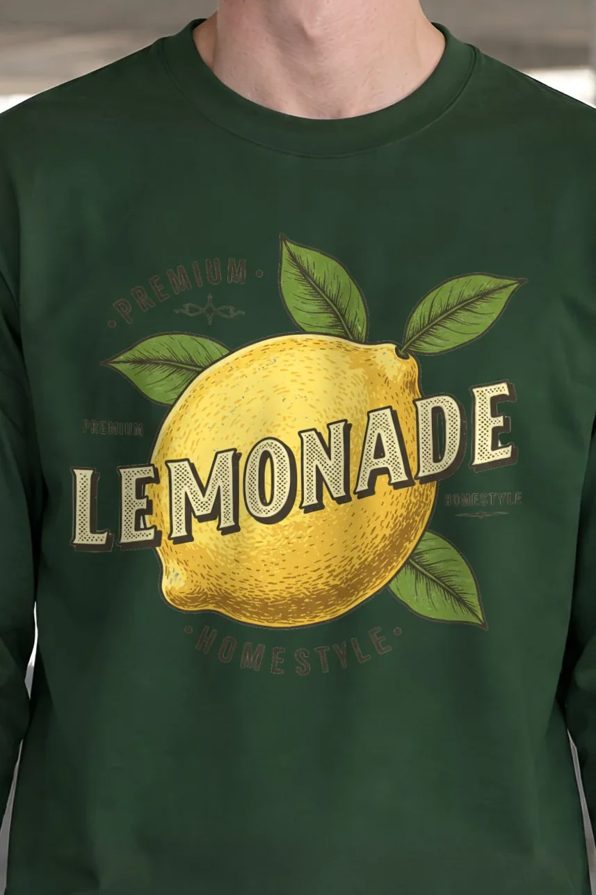 "Premium Lemonade Homestyle" Unisex Longsleeve T-shirt - the graphic up close