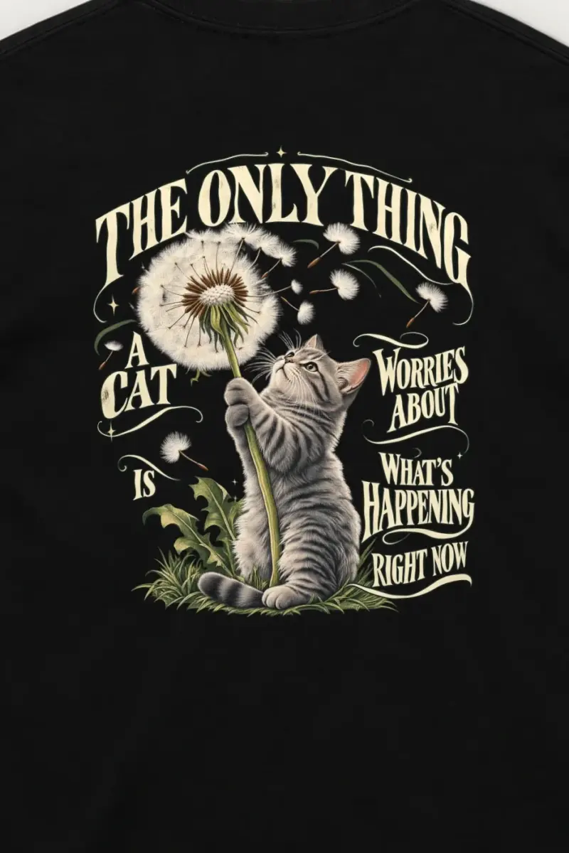 "Present Moment Cat" Unisex Longsleeve T-shirt