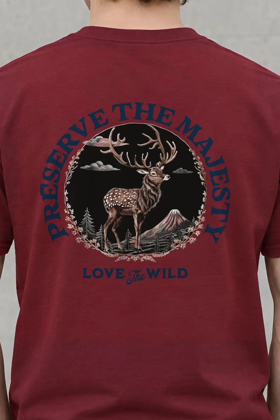 "Preserve The Majesty" Heavyweight Unisex Crewneck T-shirt - the graphic up close