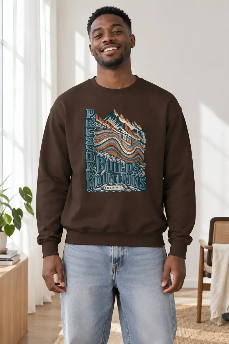 "Pressure Builds Mountains" Heavy Blend Unisex Crewneck Sweatshirt