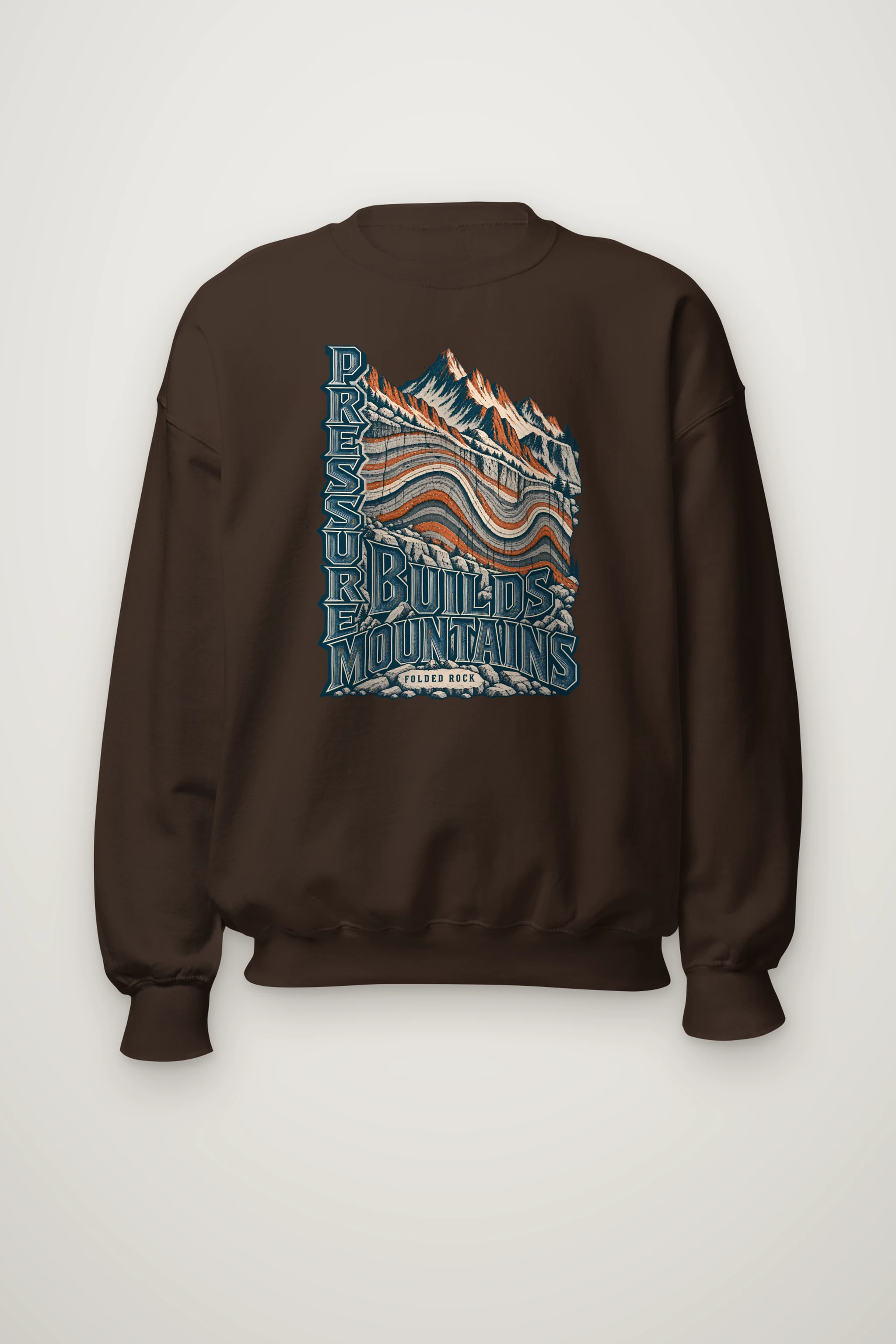 "Pressure Builds Mountains" Heavy Blend Unisex Crewneck Sweatshirt