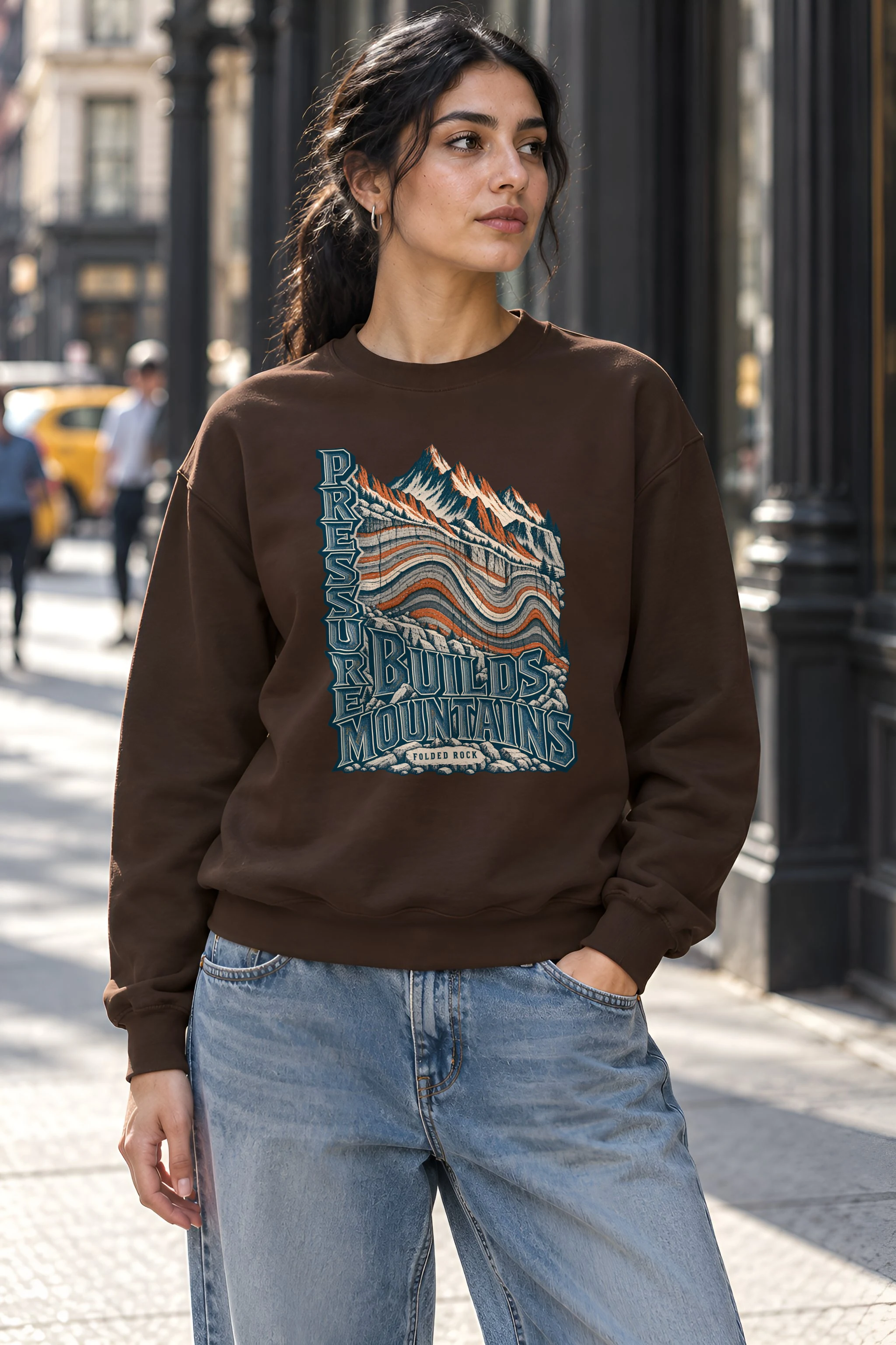 "Pressure Builds Mountains" 1 Crewneck Sweatshirt