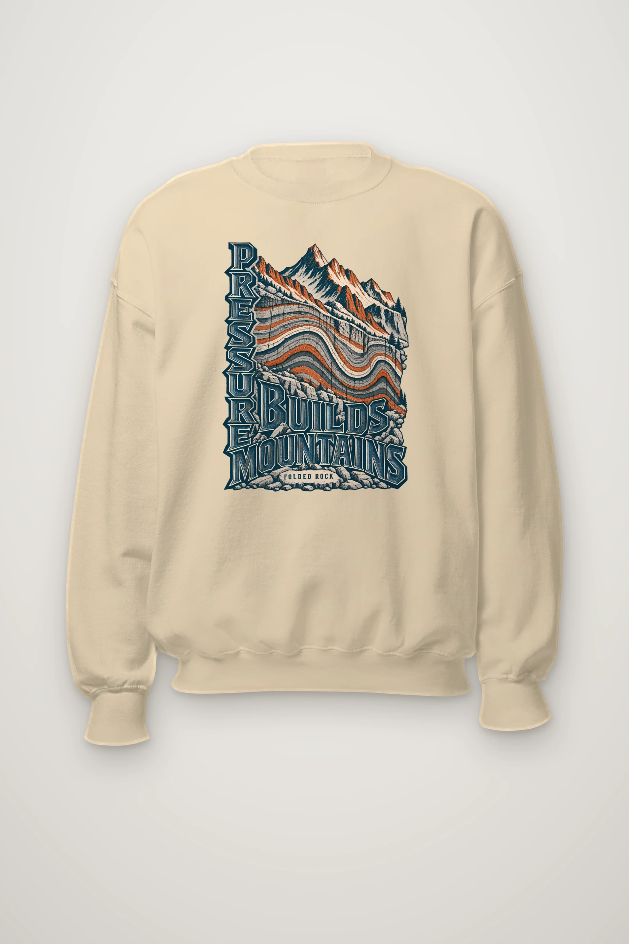 "Pressure Builds Mountains" Heavy Blend Unisex Crewneck Sweatshirt