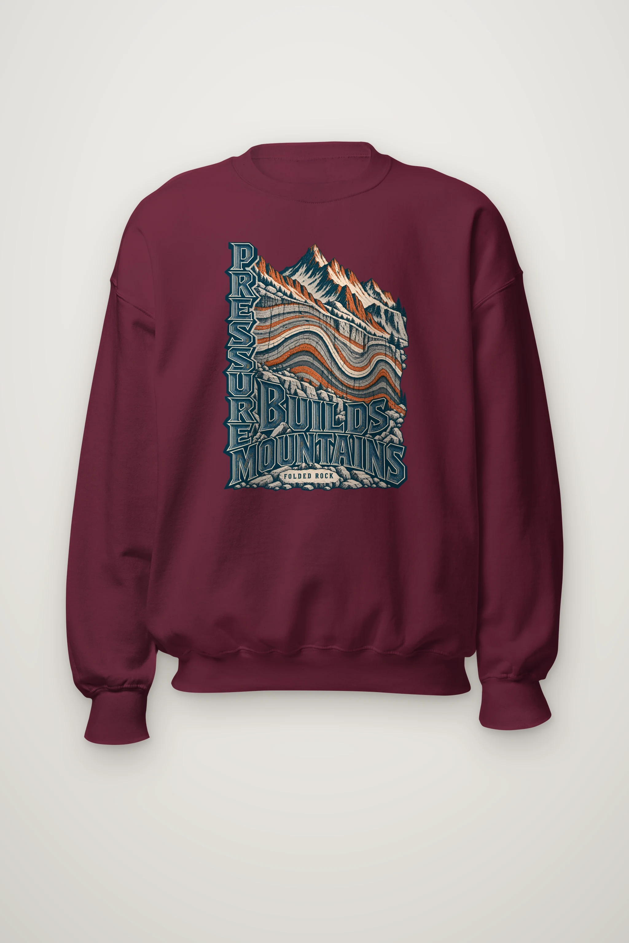 "Pressure Builds Mountains" Heavy Blend Unisex Crewneck Sweatshirt