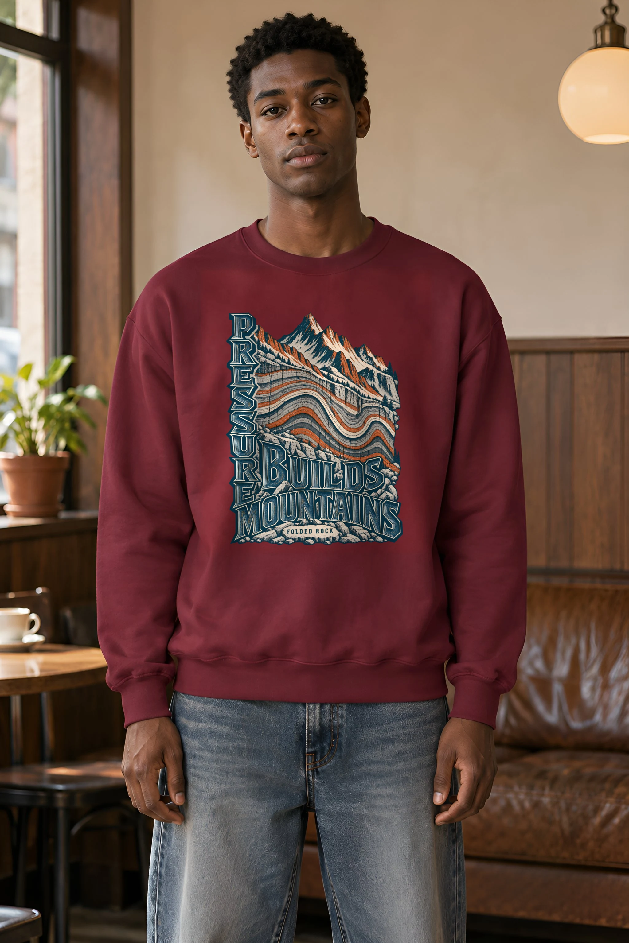 "Pressure Builds Mountains" 1 Crewneck Sweatshirt