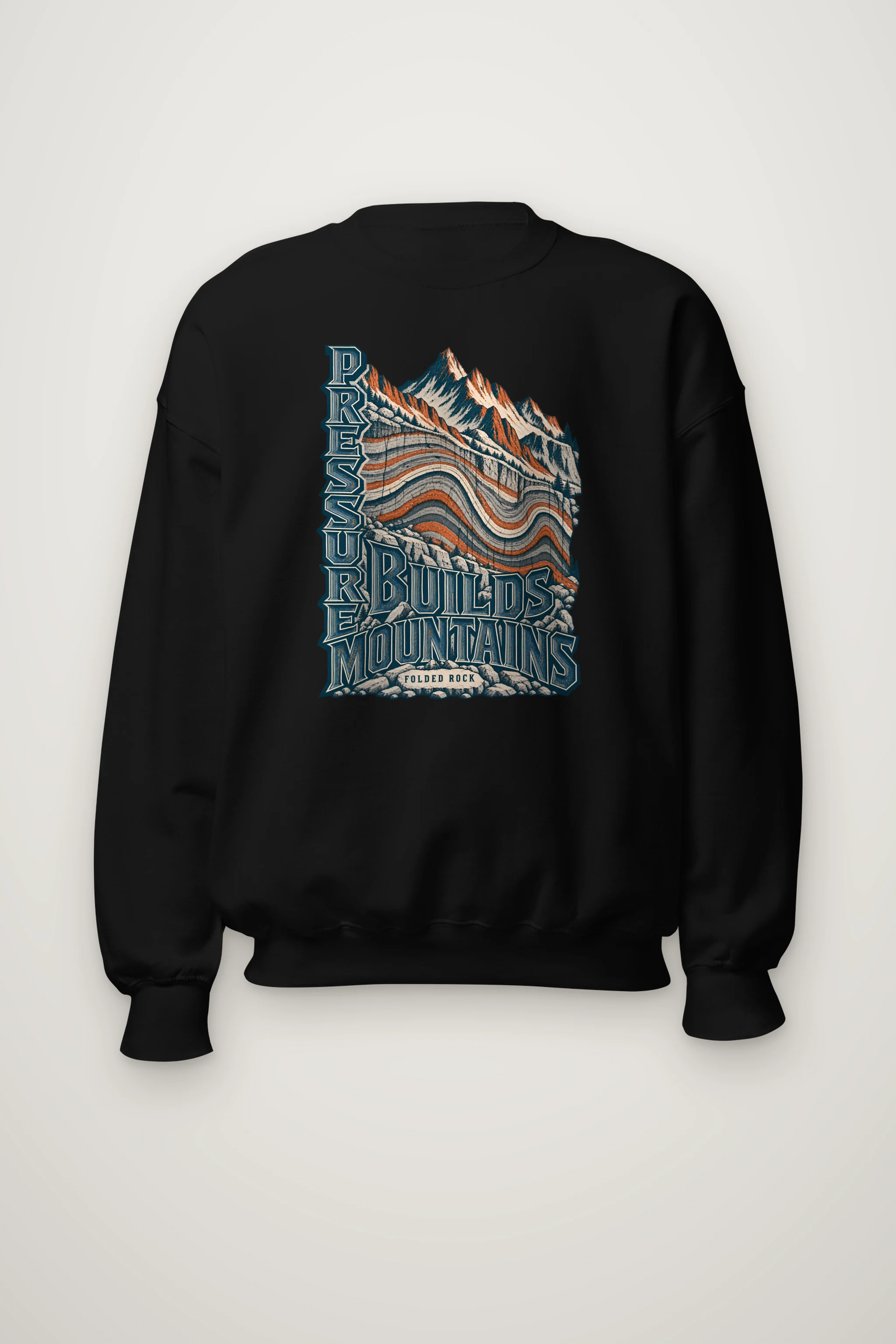 "Pressure Builds Mountains" Heavy Blend Unisex Crewneck Sweatshirt