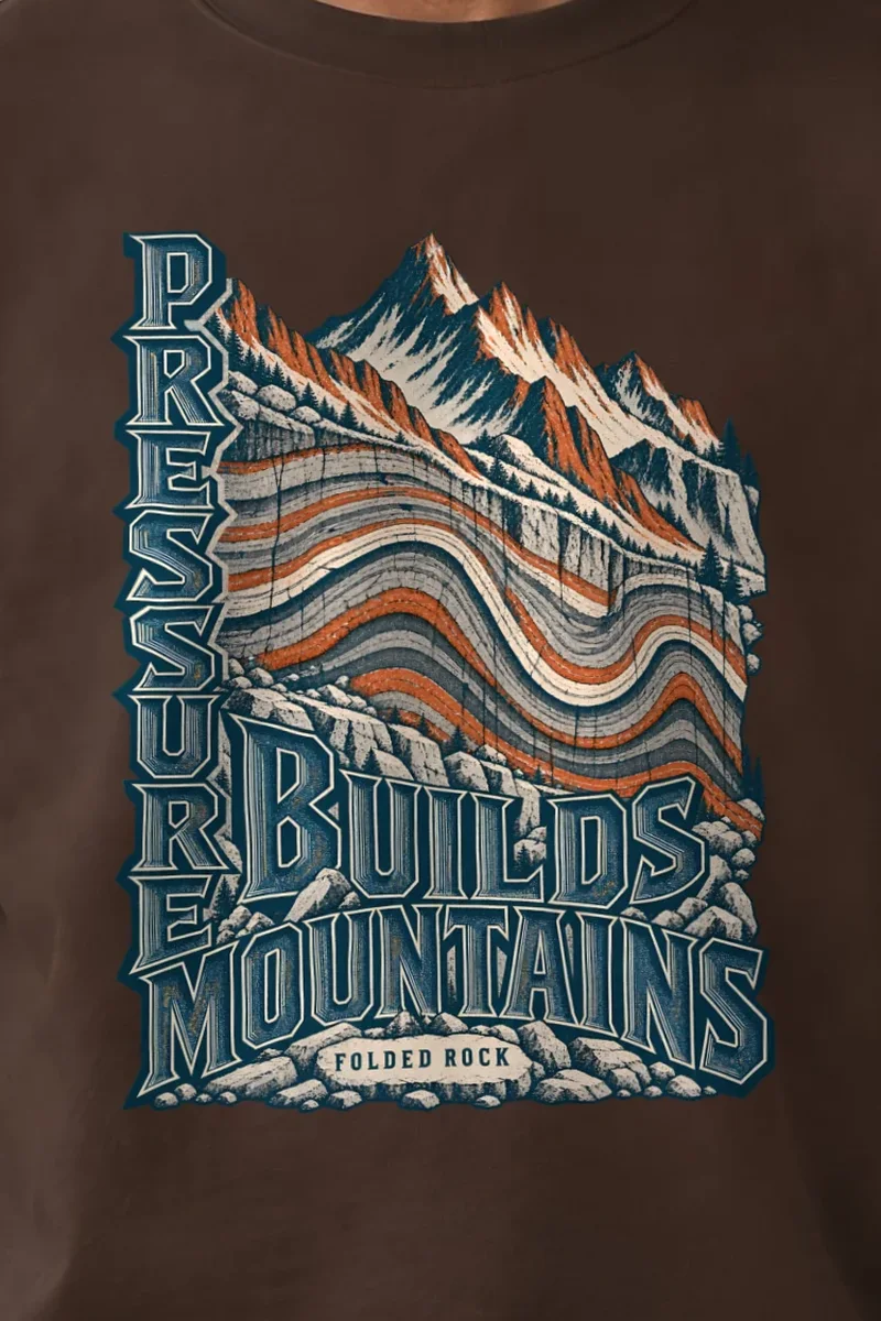 "Pressure Builds Mountains" 1 Crewneck Sweatshirt - the graphic up close