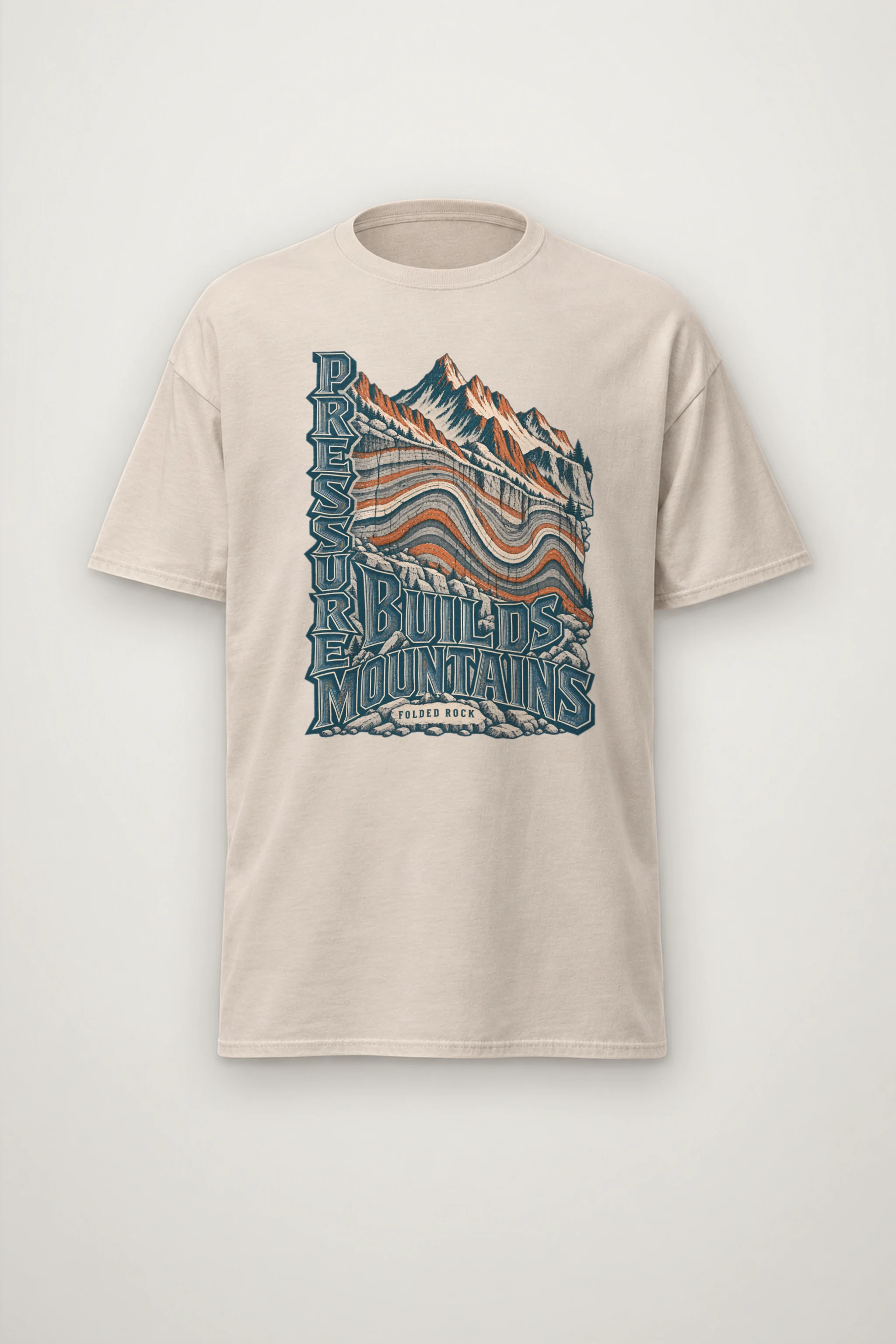 "Pressure Builds Mountains" Heavyweight Unisex Crewneck T-shirt