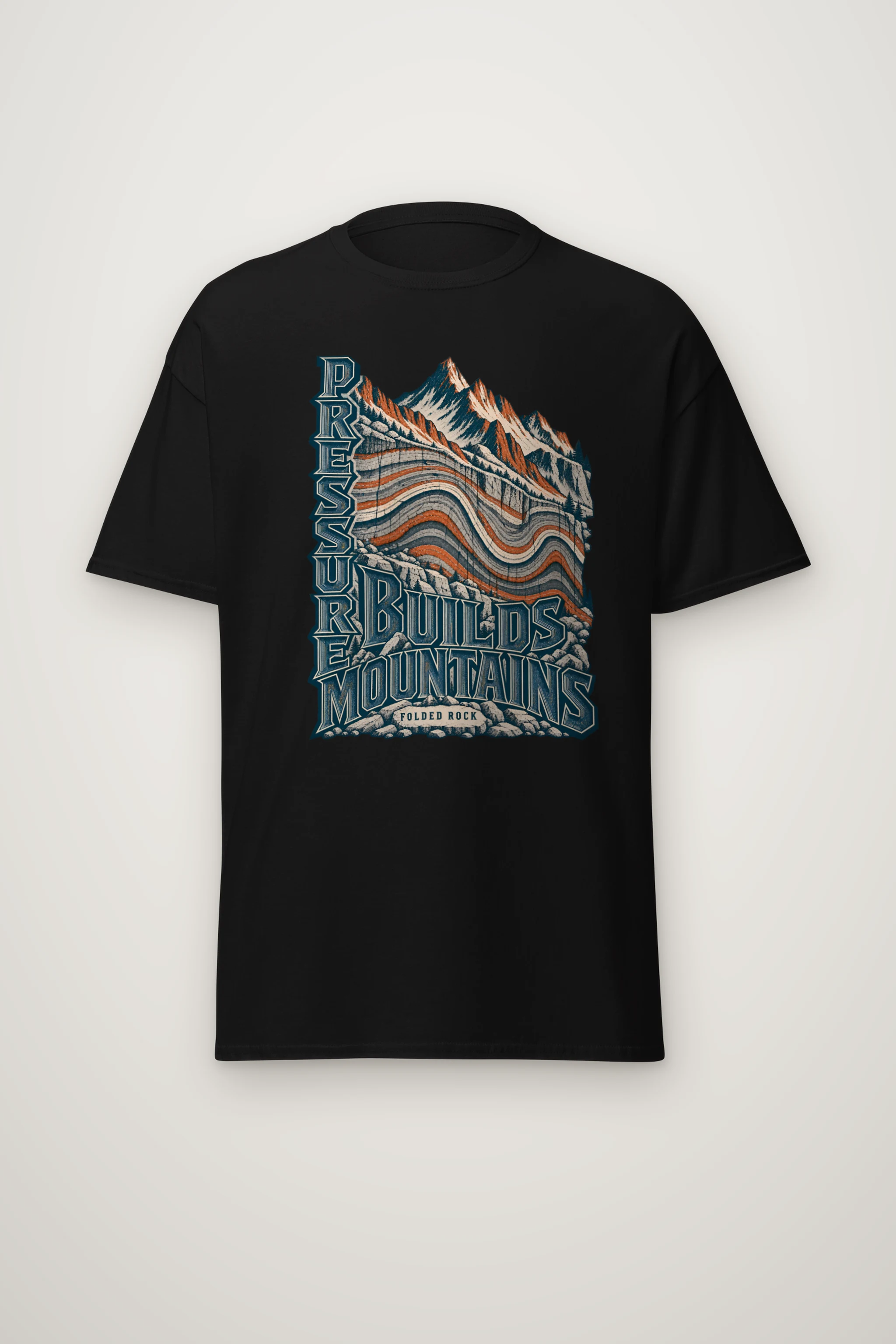 "Pressure Builds Mountains" Heavyweight Unisex Crewneck T-shirt
