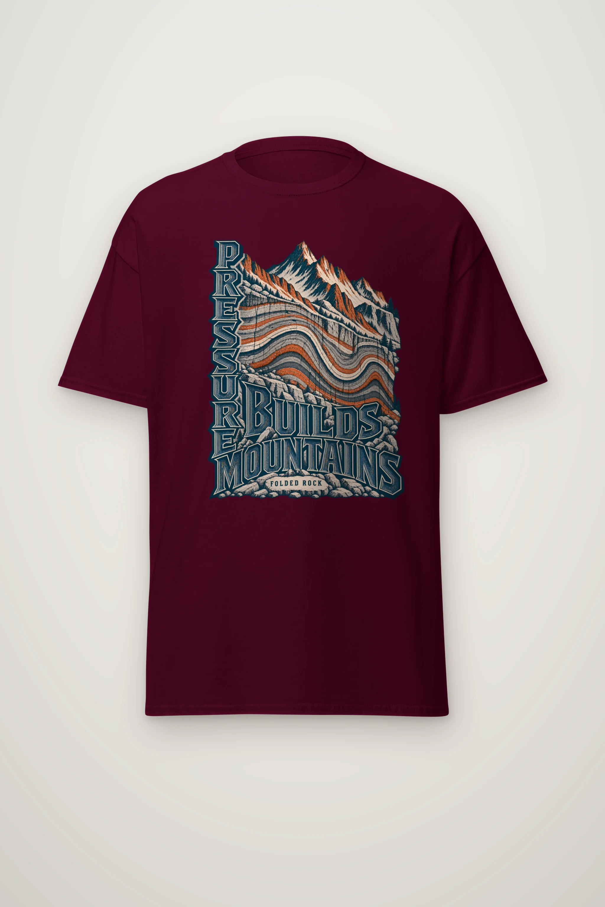 "Pressure Builds Mountains" Heavyweight Unisex Crewneck T-shirt
