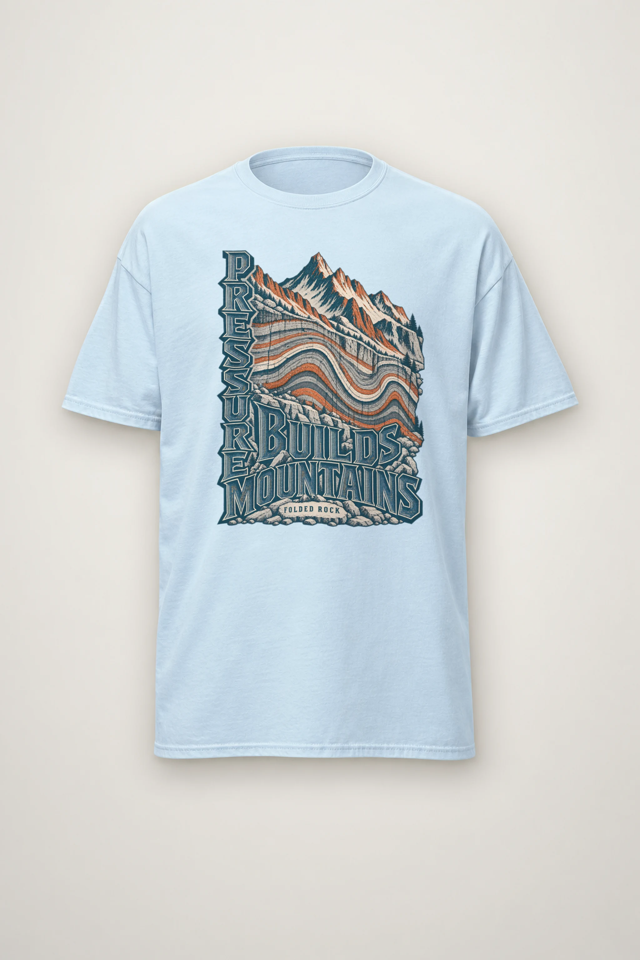 "Pressure Builds Mountains" Heavyweight Unisex Crewneck T-shirt