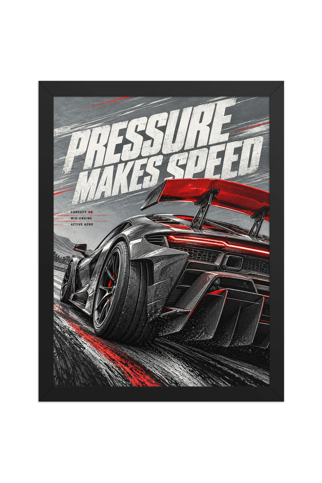 "Pressure Makes Speed" Premium Wooden Framed Poster