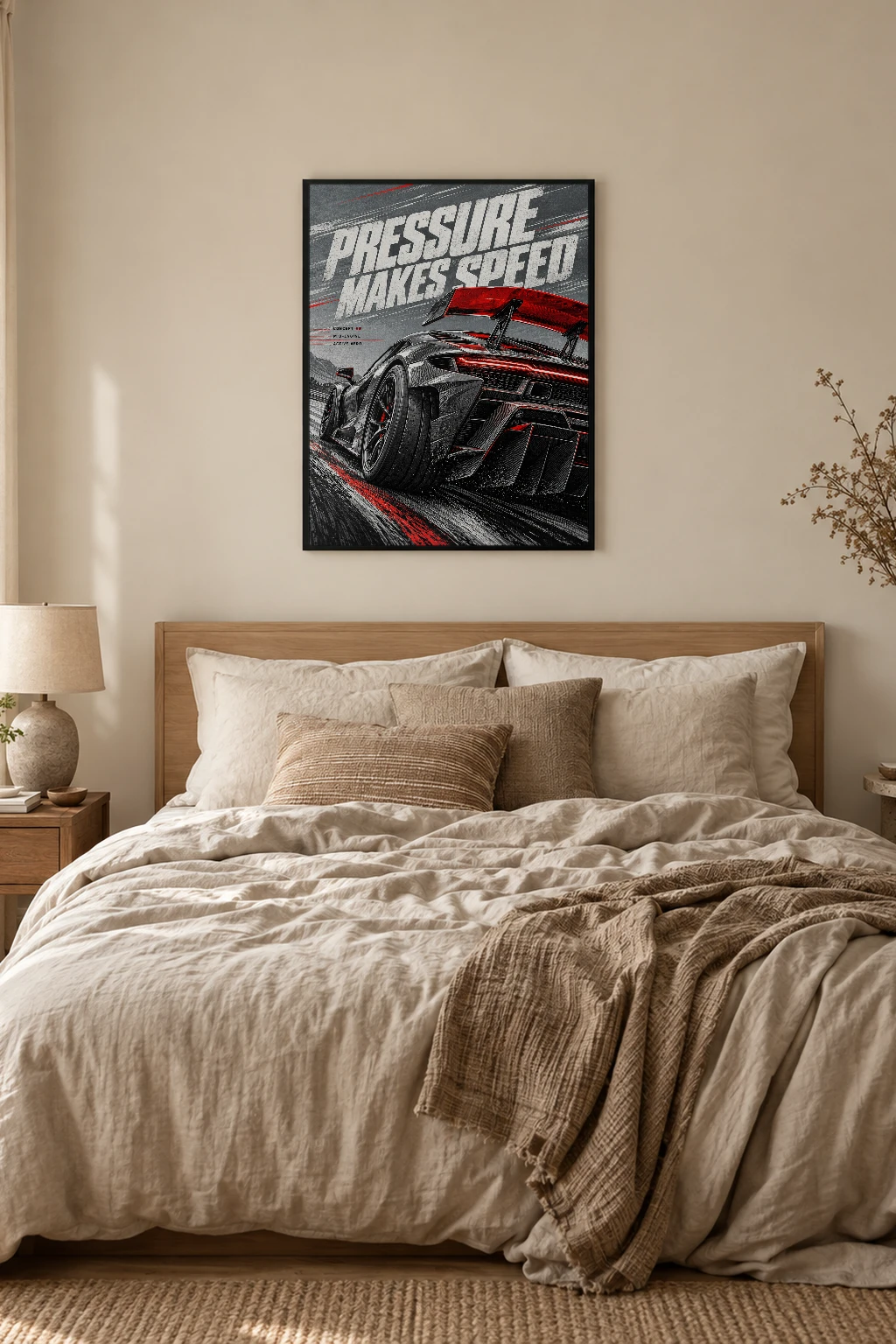 "Pressure Makes Speed" Premium Wooden Framed Poster