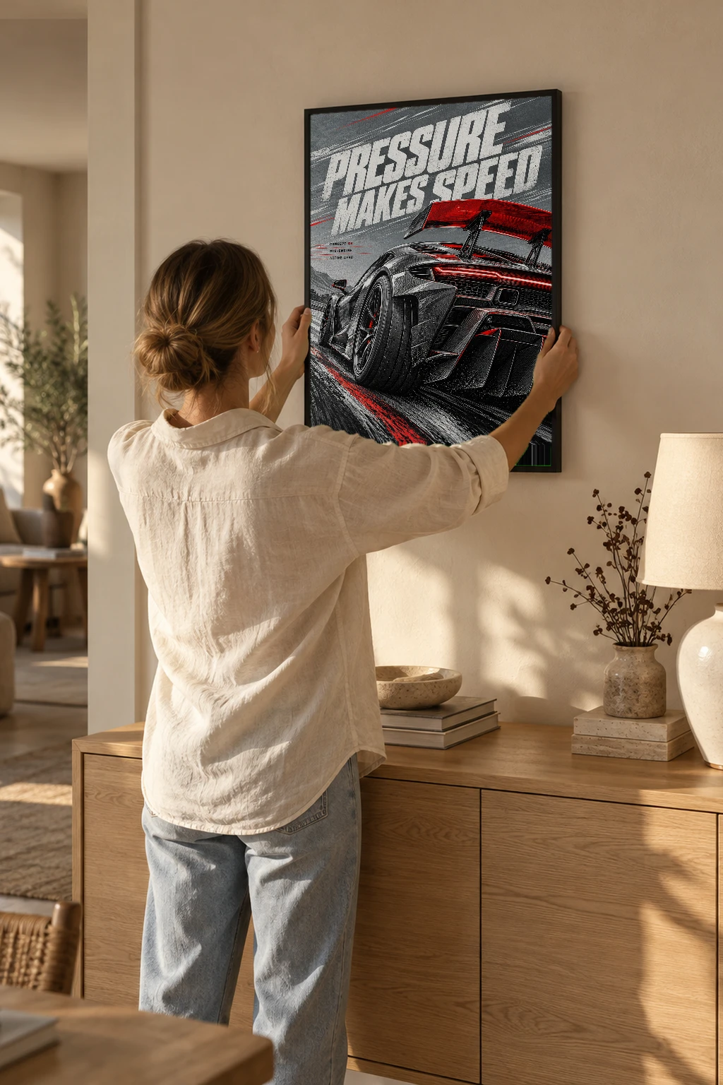 "Pressure Makes Speed" Premium Wooden Framed Poster