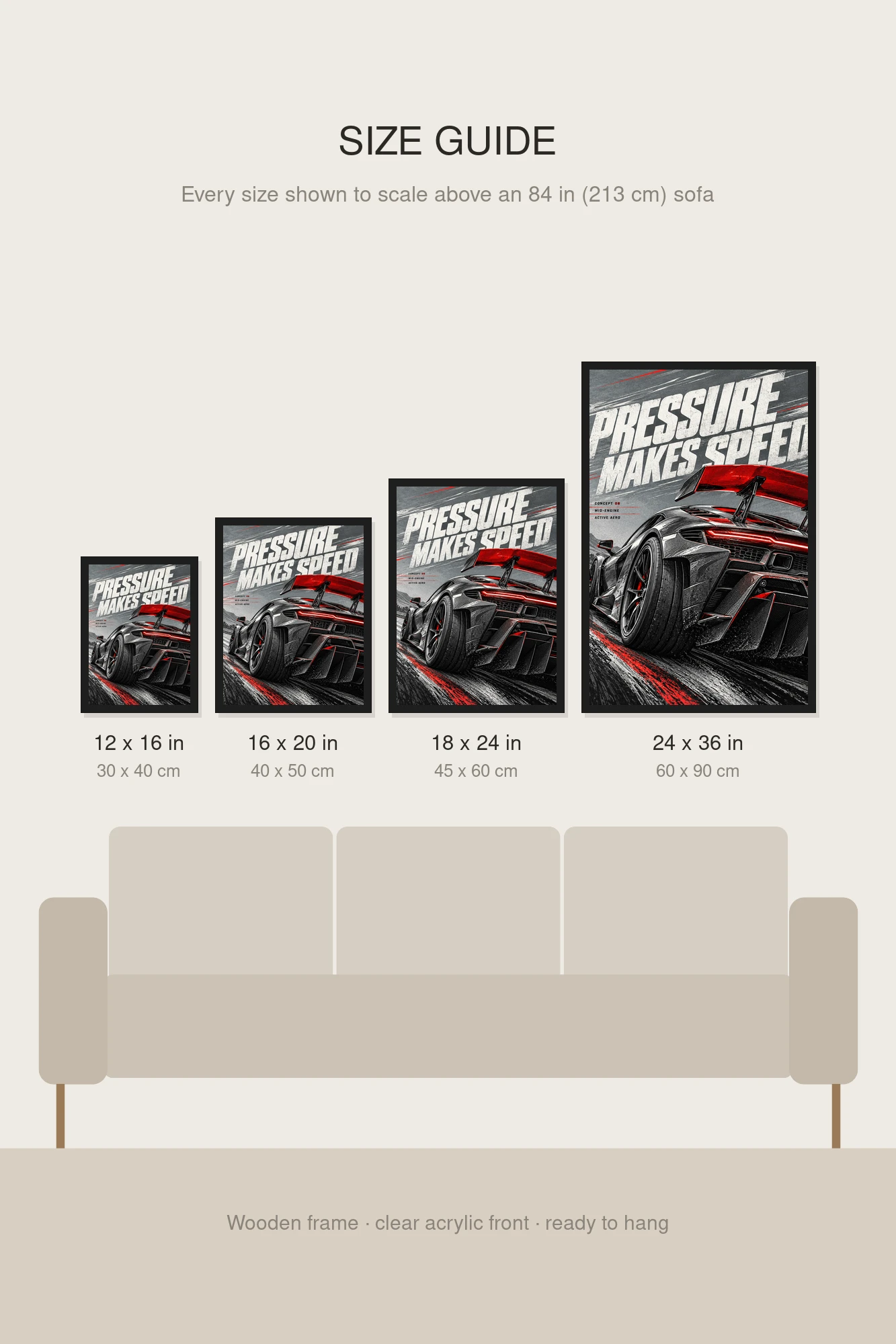 "Pressure Makes Speed" Premium Wooden Framed Poster