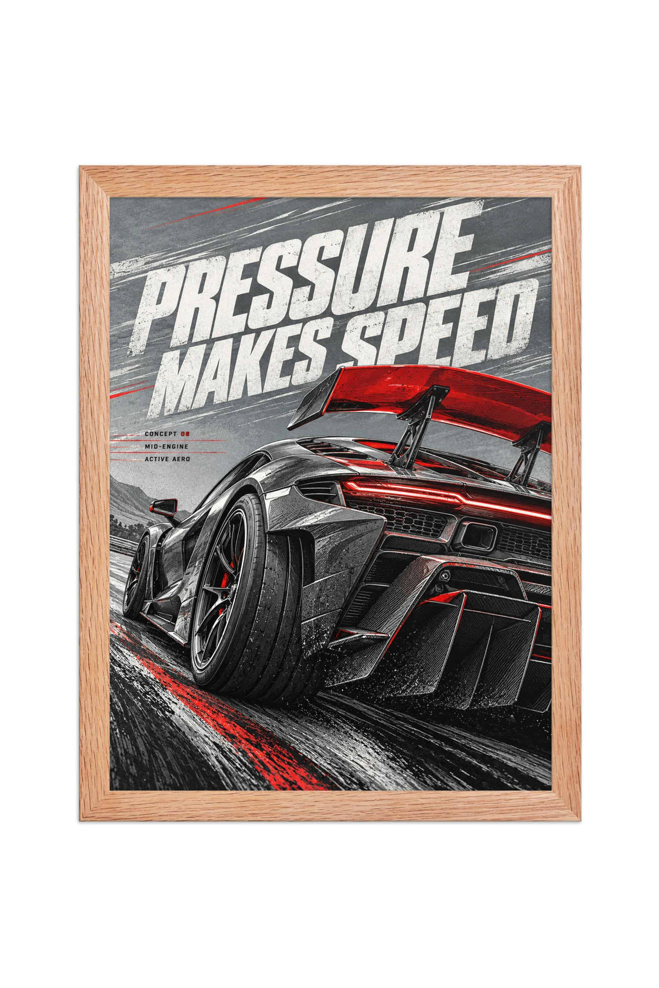 "Pressure Makes Speed" Premium Wooden Framed Poster