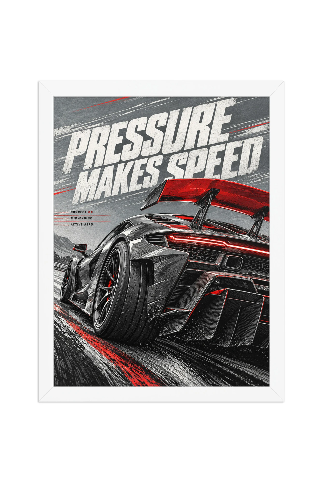 "Pressure Makes Speed" Premium Wooden Framed Poster