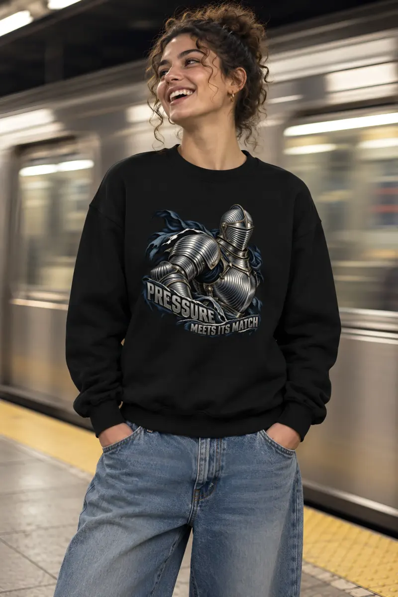 "Pressure Meets Its Match" Heavy Blend Unisex Crewneck Sweatshirt