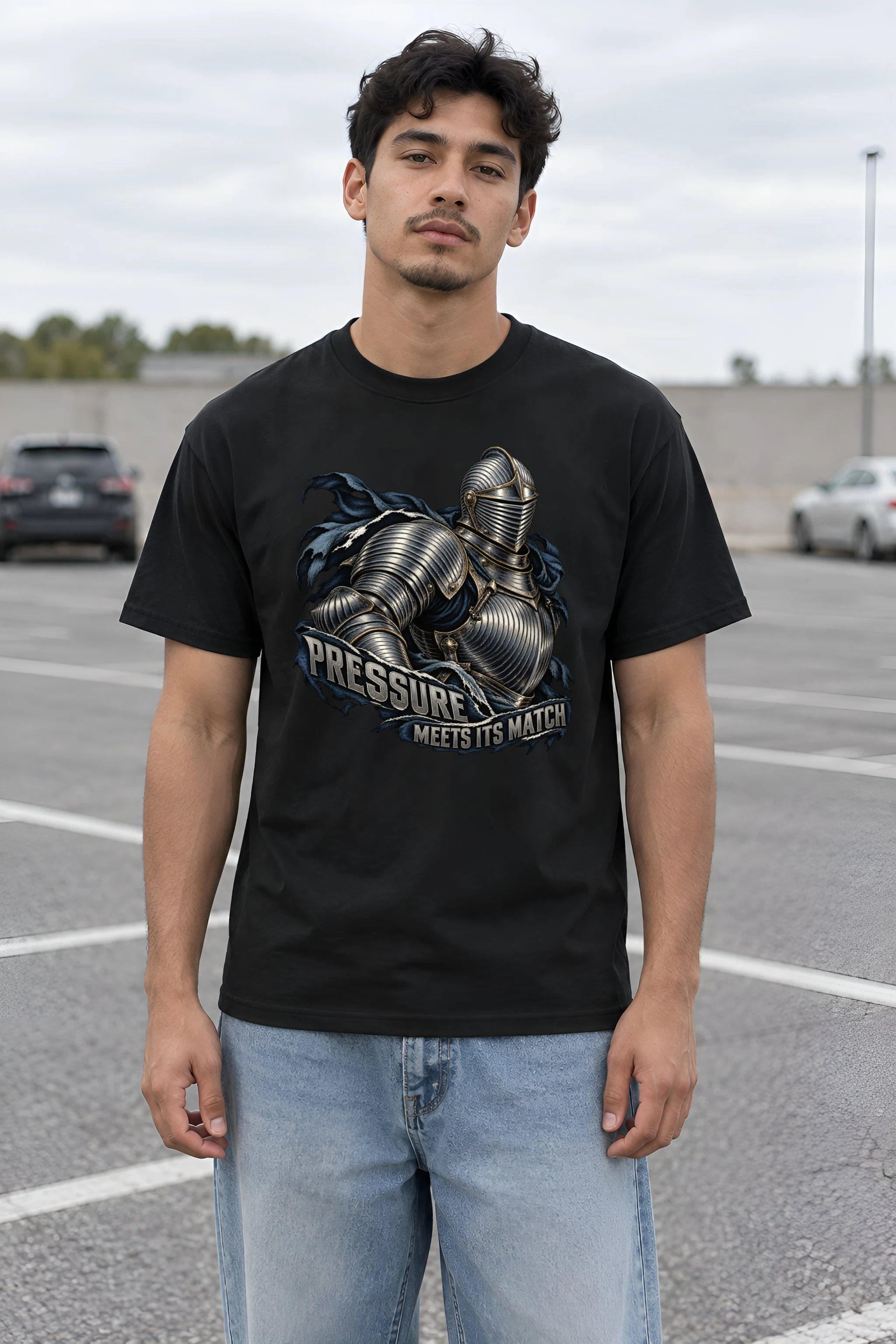 "Pressure Meets Its Match" Heavyweight Unisex Crewneck T-shirt