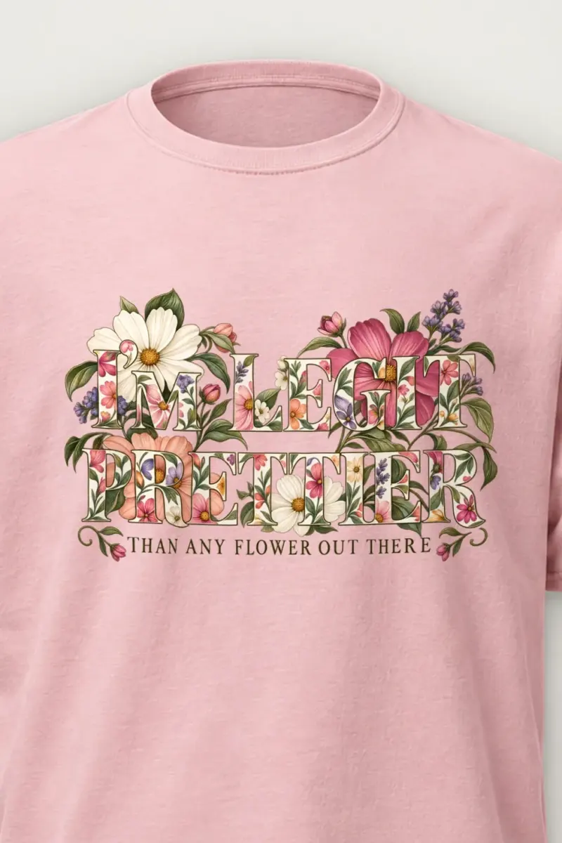 "Prettier Than Any Flower" Heavyweight Unisex Crewneck T-shirt